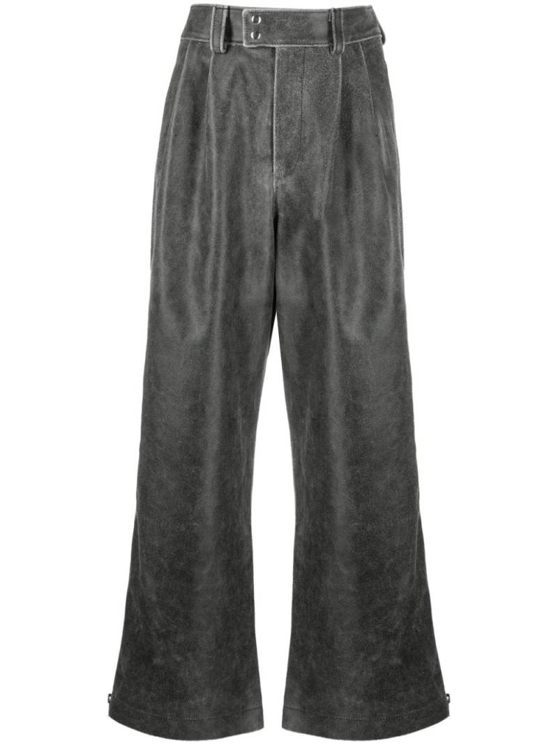 Vaquera belted suede wide-leg trousers - Black von Vaquera