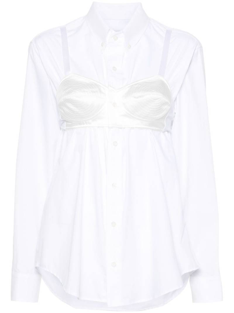 Vaquera built-in-bra cotton shirt - White von Vaquera