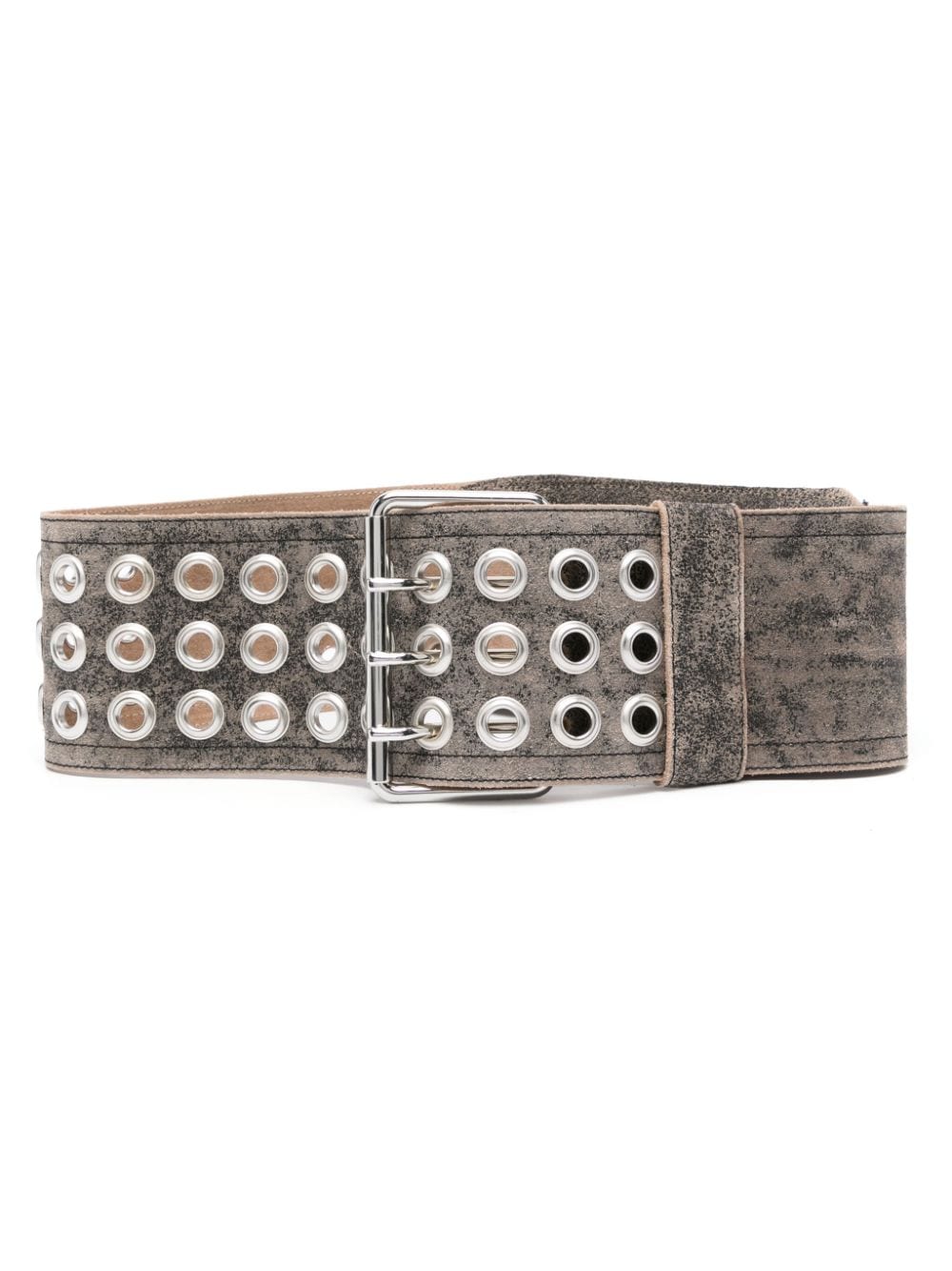 Vaquera eyelet-embellished suede belt - Black von Vaquera