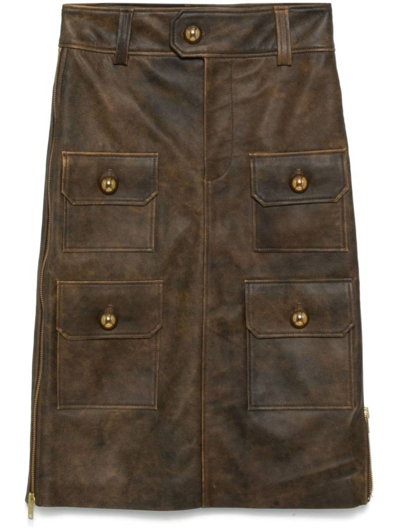 Vaquera leather skirt - Brown von Vaquera