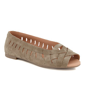 Varese Damen Peeptoe Ballerina Grün von Varese