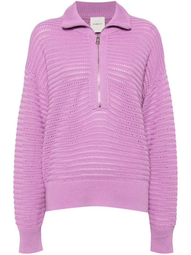 Varley Tara pointelle half-zip jumper - Purple von Varley