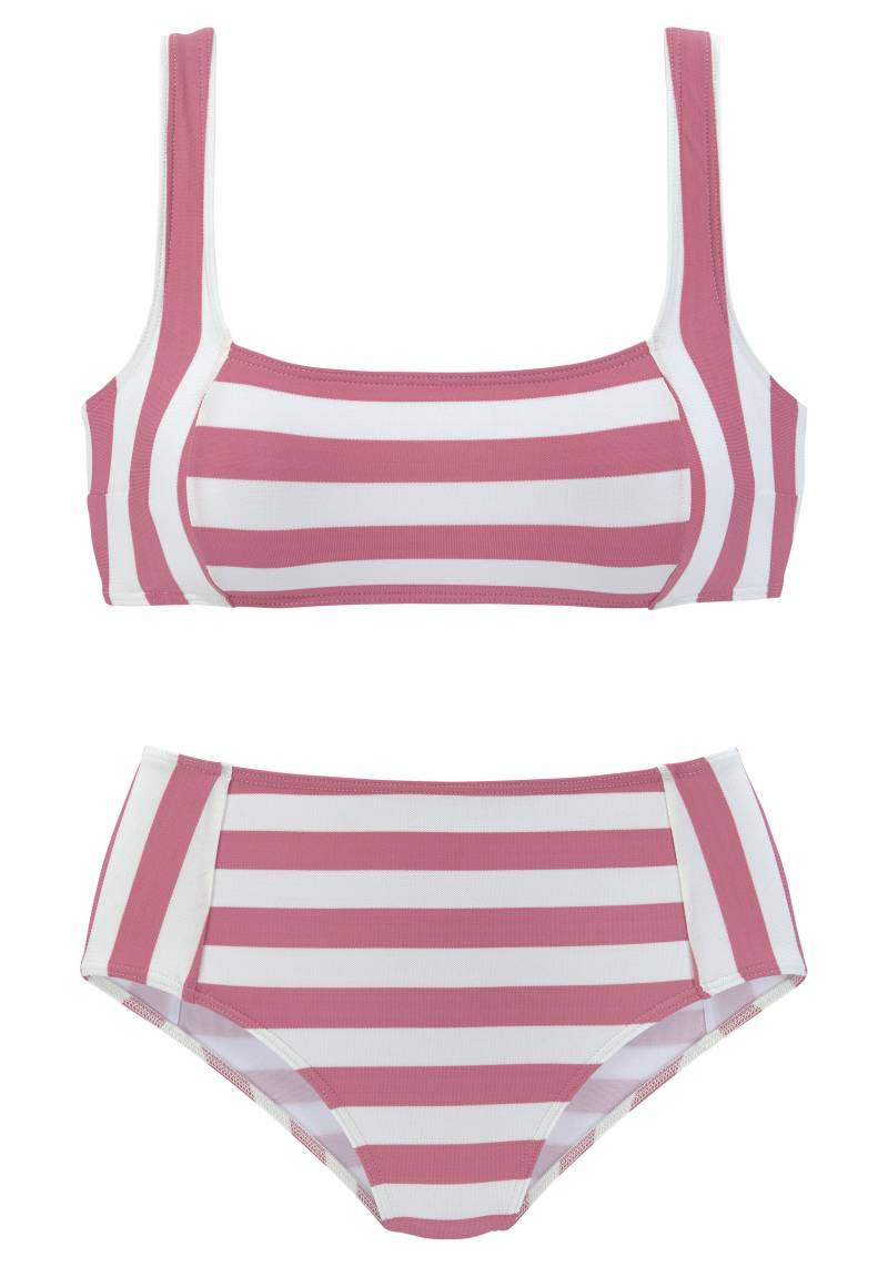 Venice Beach Bustier-Bikini, mit gewebten Streifen von Venice Beach