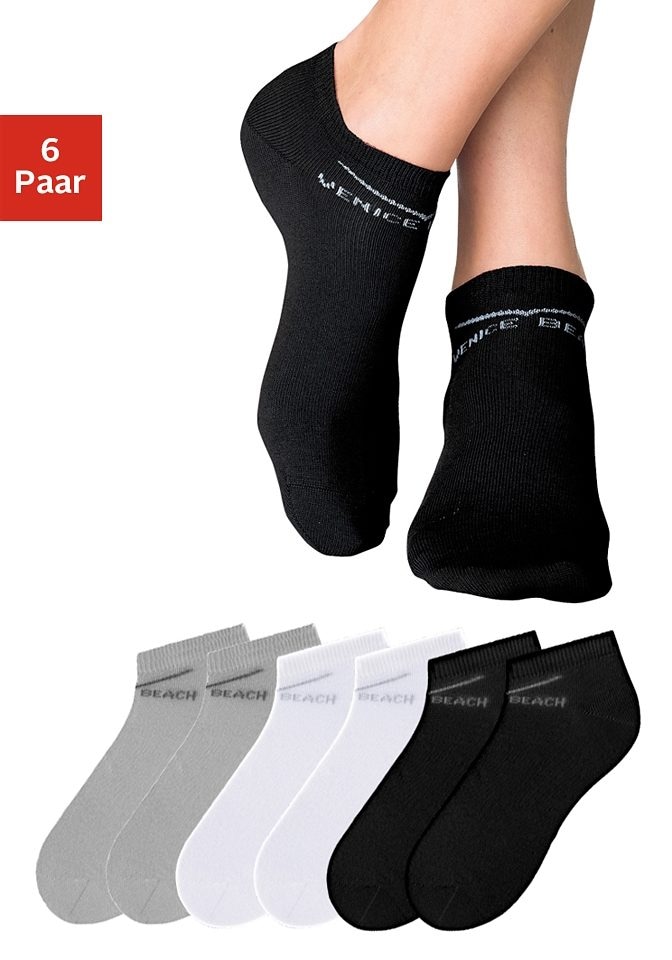 Venice Beach Sneakersocken, (Packung, 6 Paar), perfekte Passform durch LYCRA-Anteil von VENICE BEACH