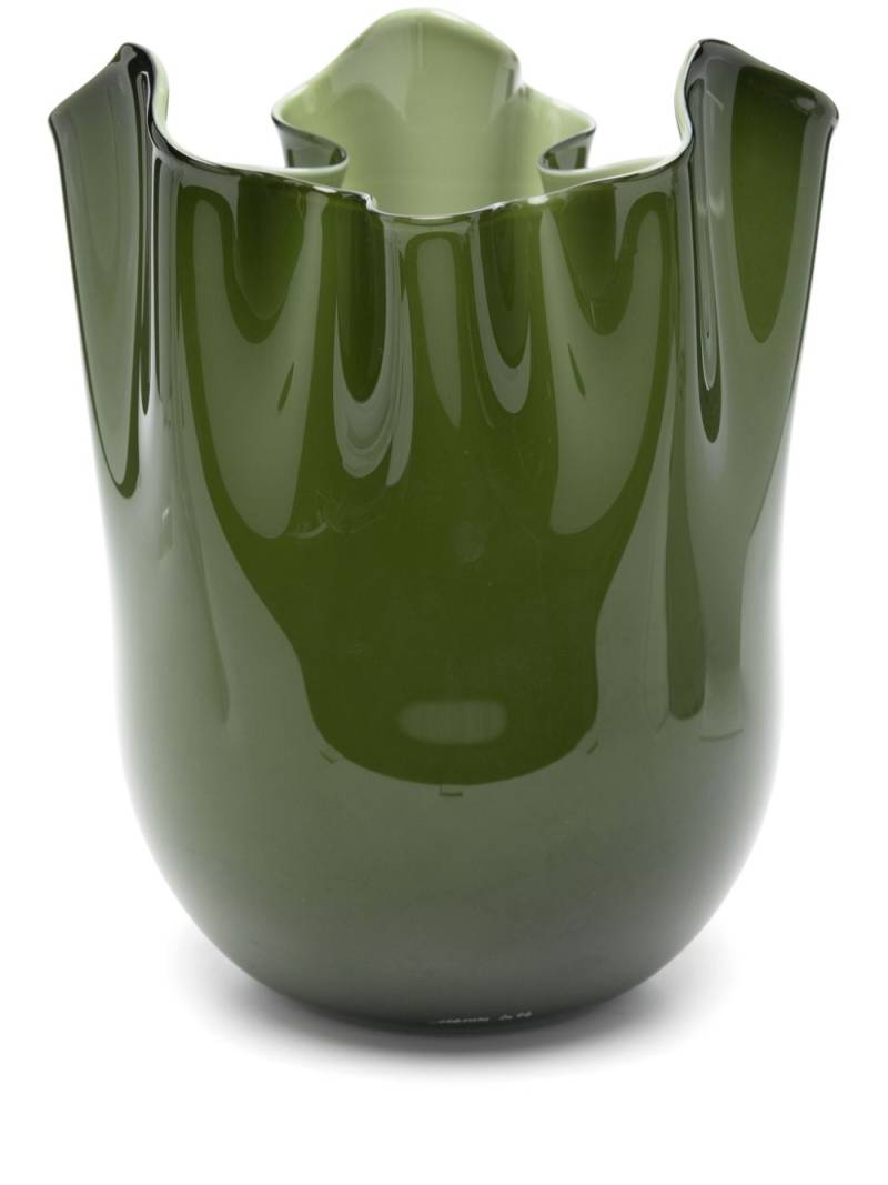 Venini Fazzoletto vase (30cm x 21.5cm) - Green von Venini