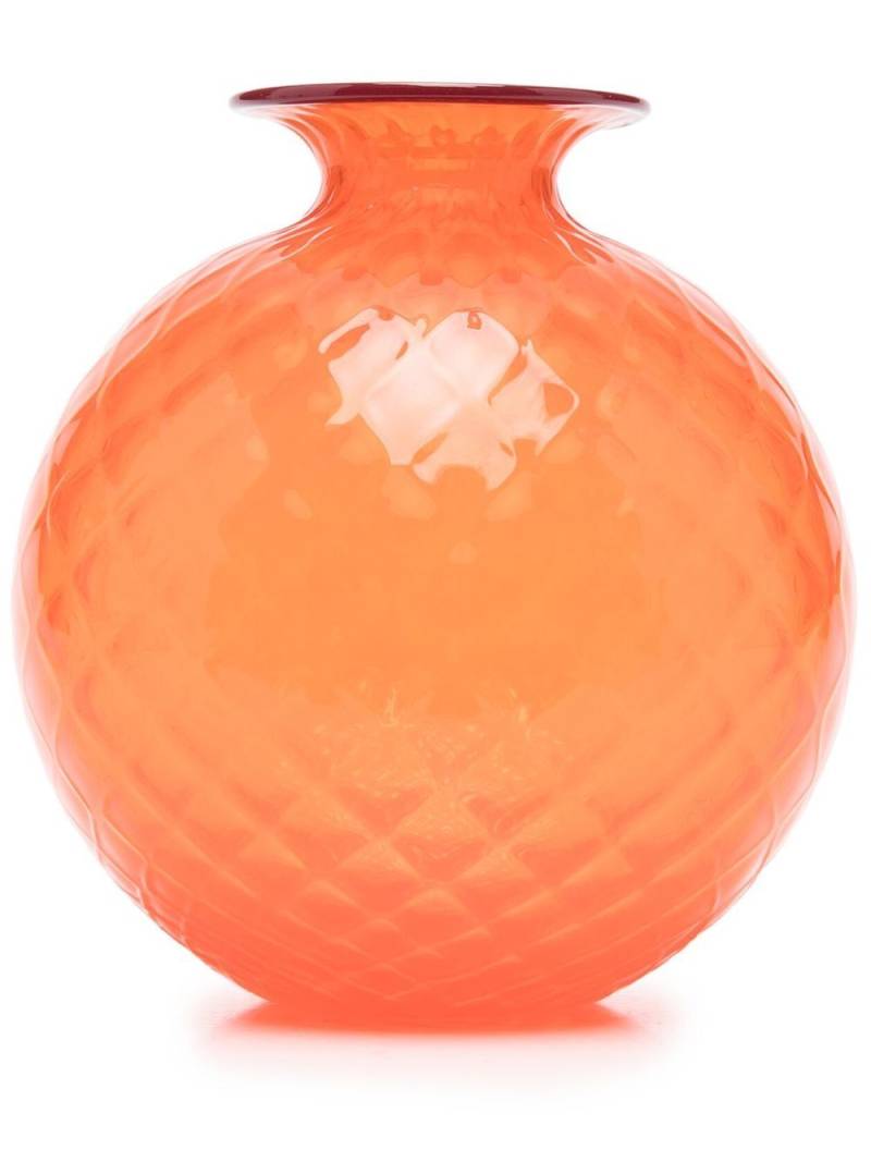 Venini diamond-embossed rounded glass vase - Orange von Venini