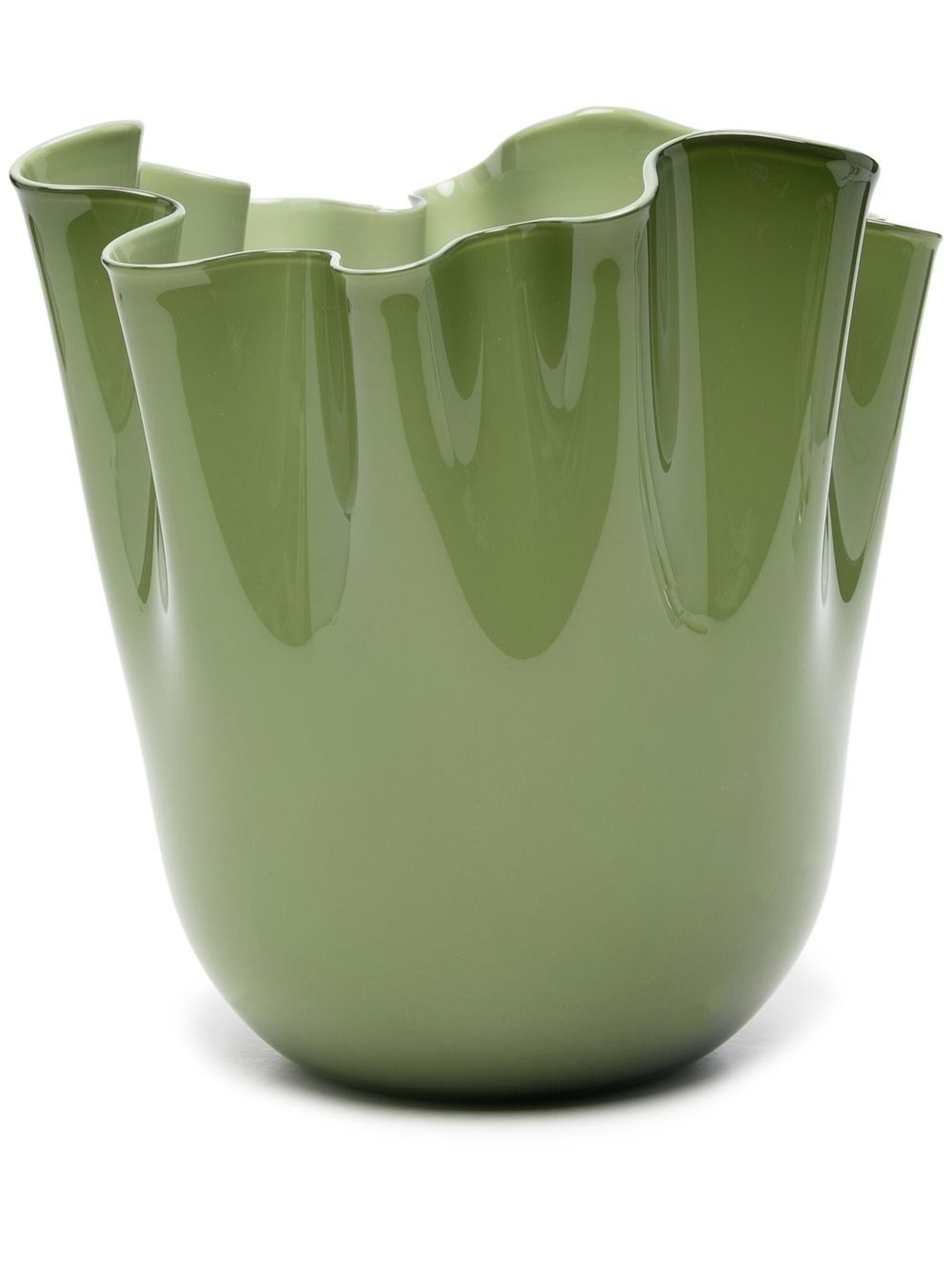 Venini sculptural glass vase - Green von Venini