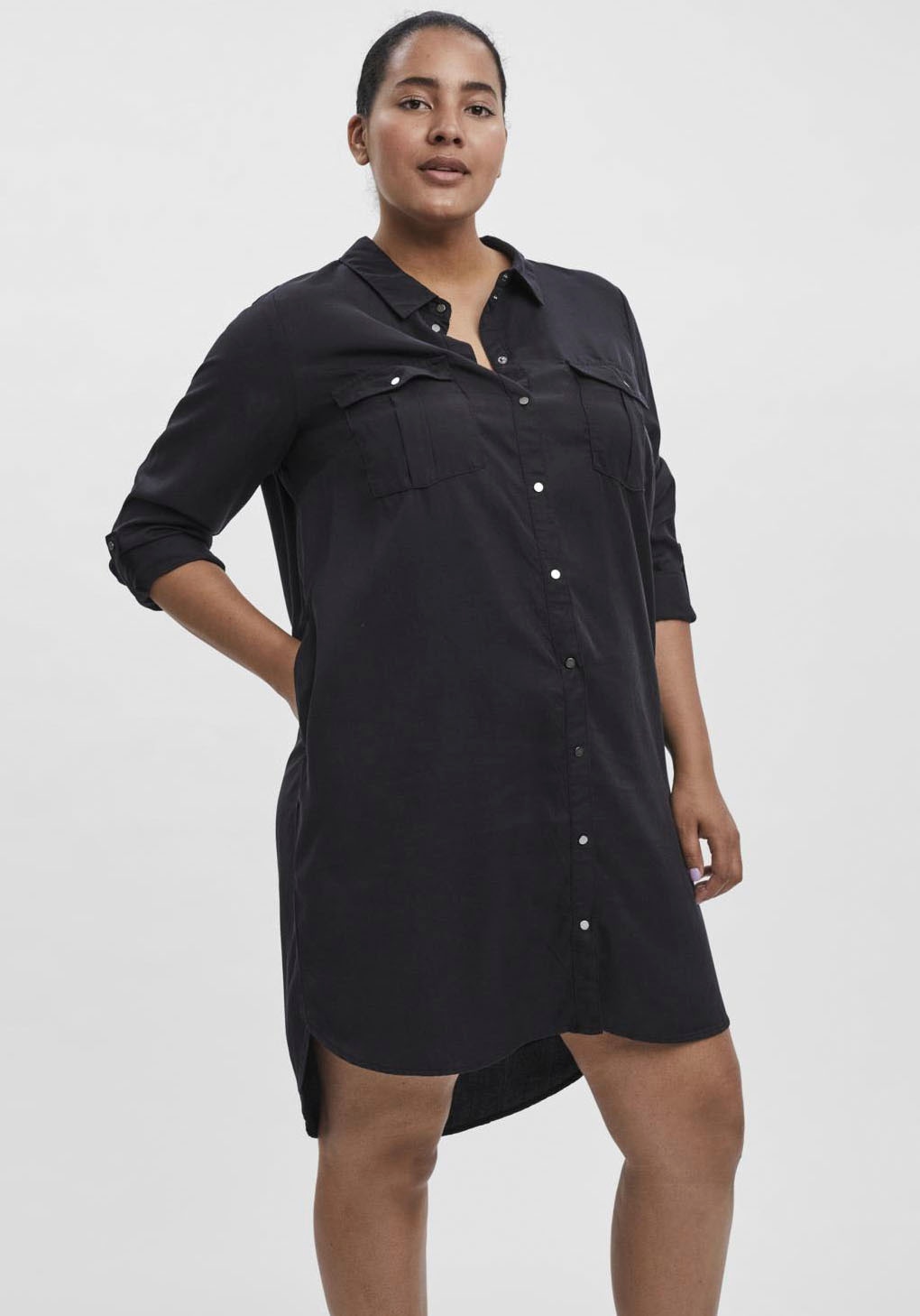 Vero Moda Curve Jeanskleid »VMSILA LS SHORT DRESS MIX GA CURVE NOOS« von Vero Moda Curve