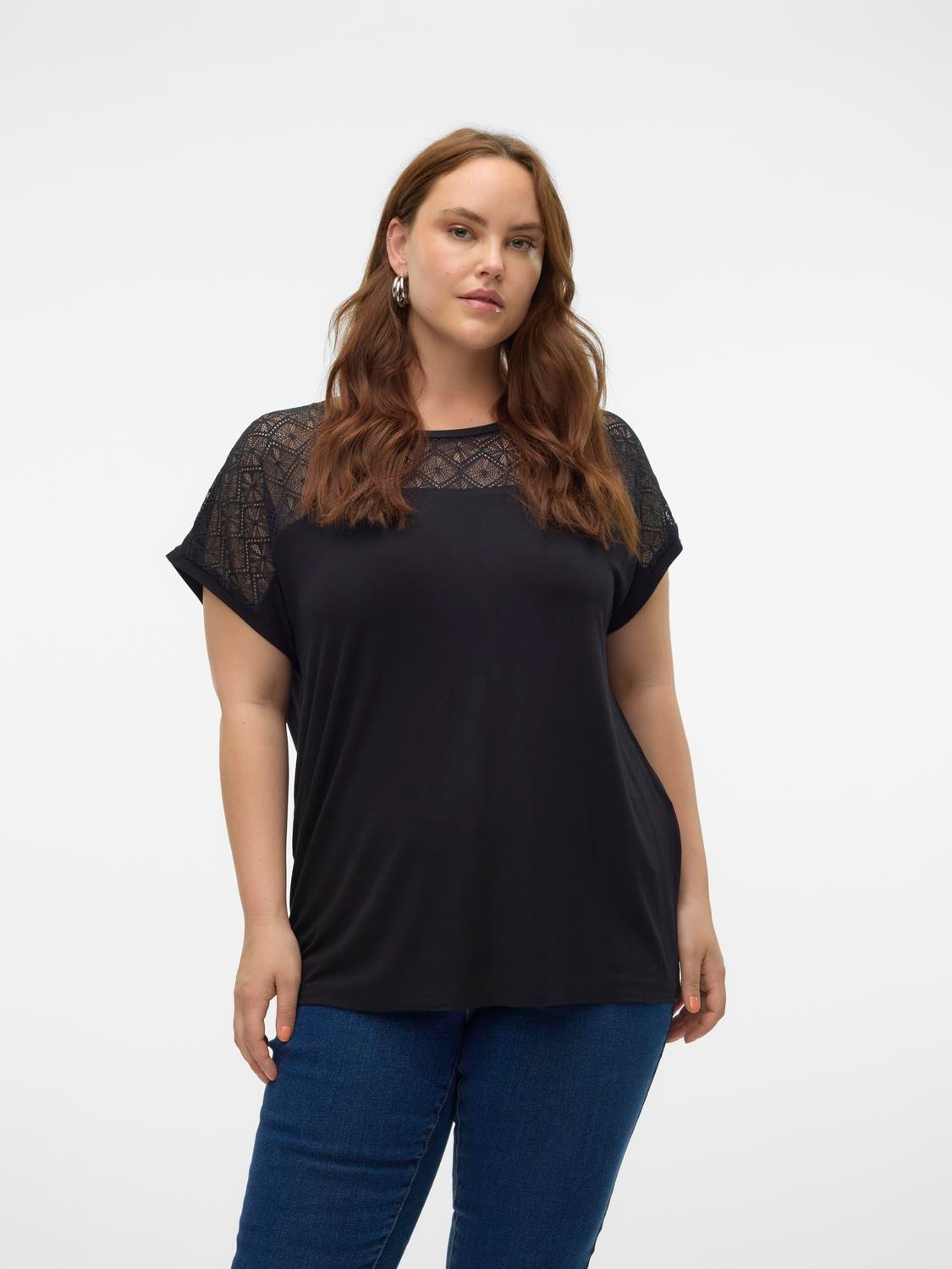 Vero Moda Curve Spitzenshirt »VMCANNE SS O-NECK LACE TOP JRS NOOS CUR« von Vero Moda Curve