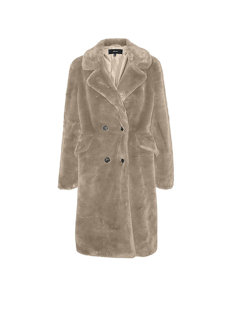 VERO MODA Mantel in Felloptik VMSONJAELLY beige | XS von Vero Moda