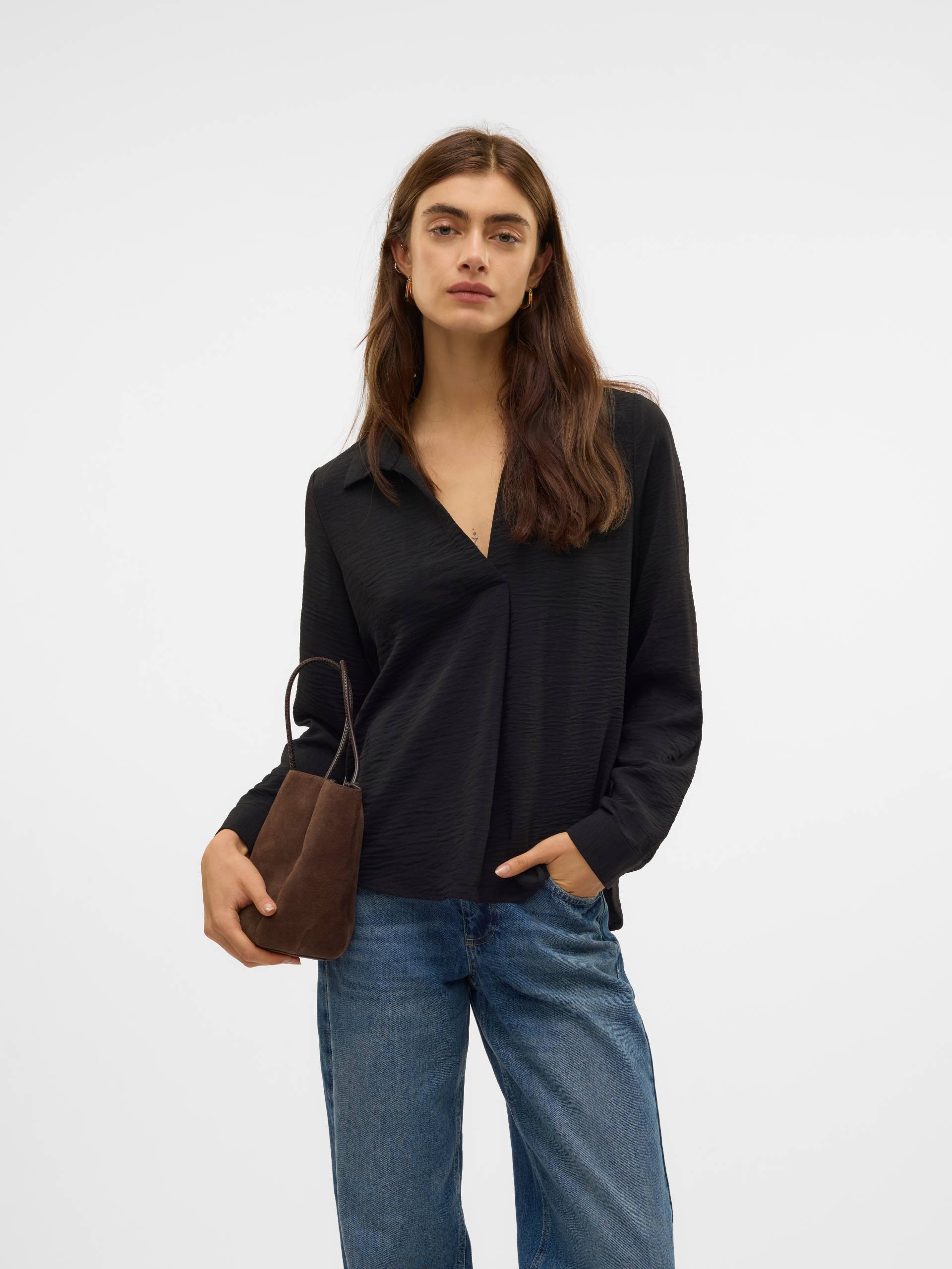 Vero Moda Blusenshirt »VMALVA L/S COLLAR TOP WVN GA« von Vero Moda