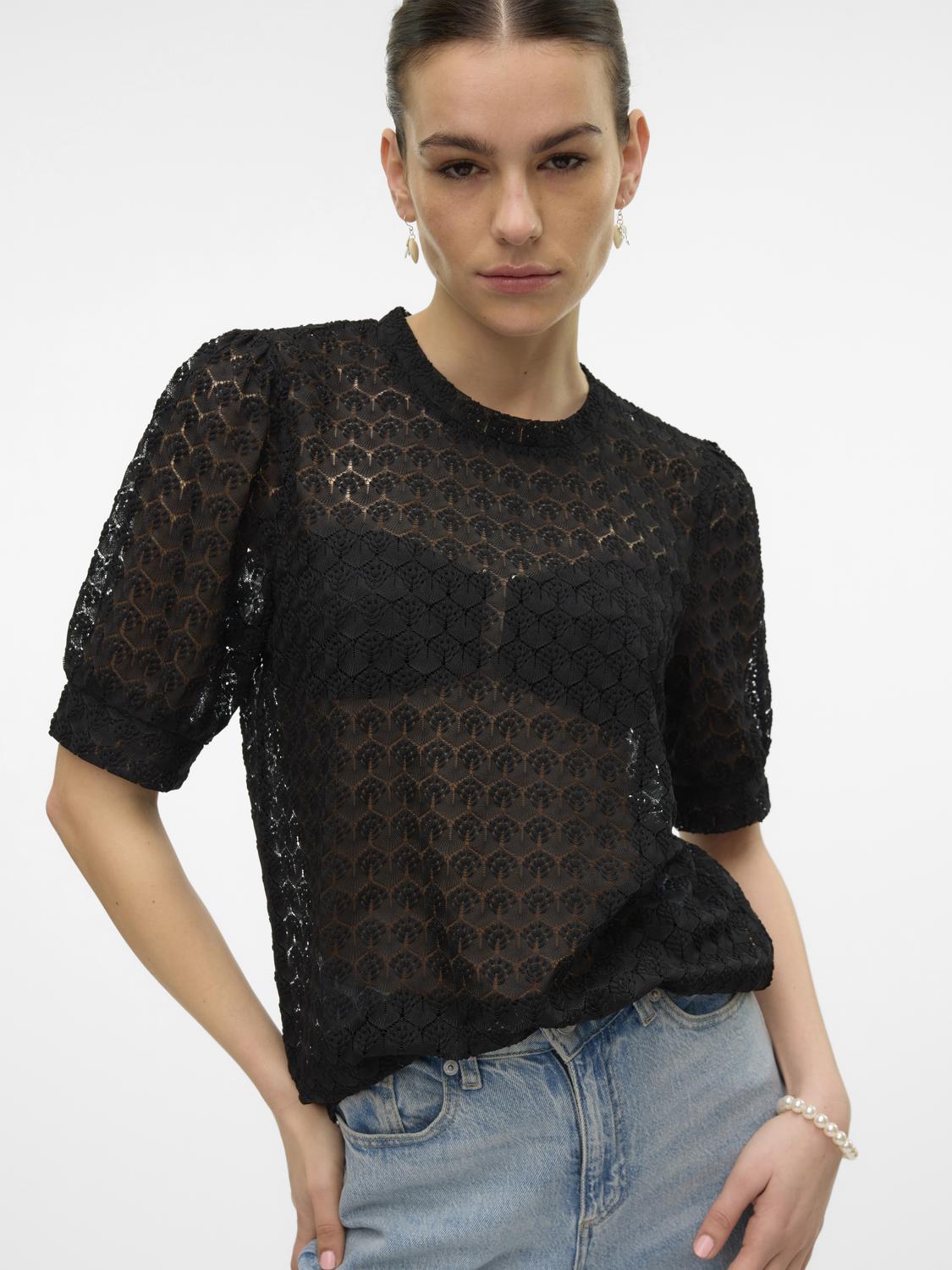Vero Moda Blusenshirt »VMBECCA LACE SS O-NECK TOP JRS GA NOOS« Vero Moda Blusenshirt »VMBECCA LACE SS O-NECK TOP JRS GA NOOS« von Vero Moda