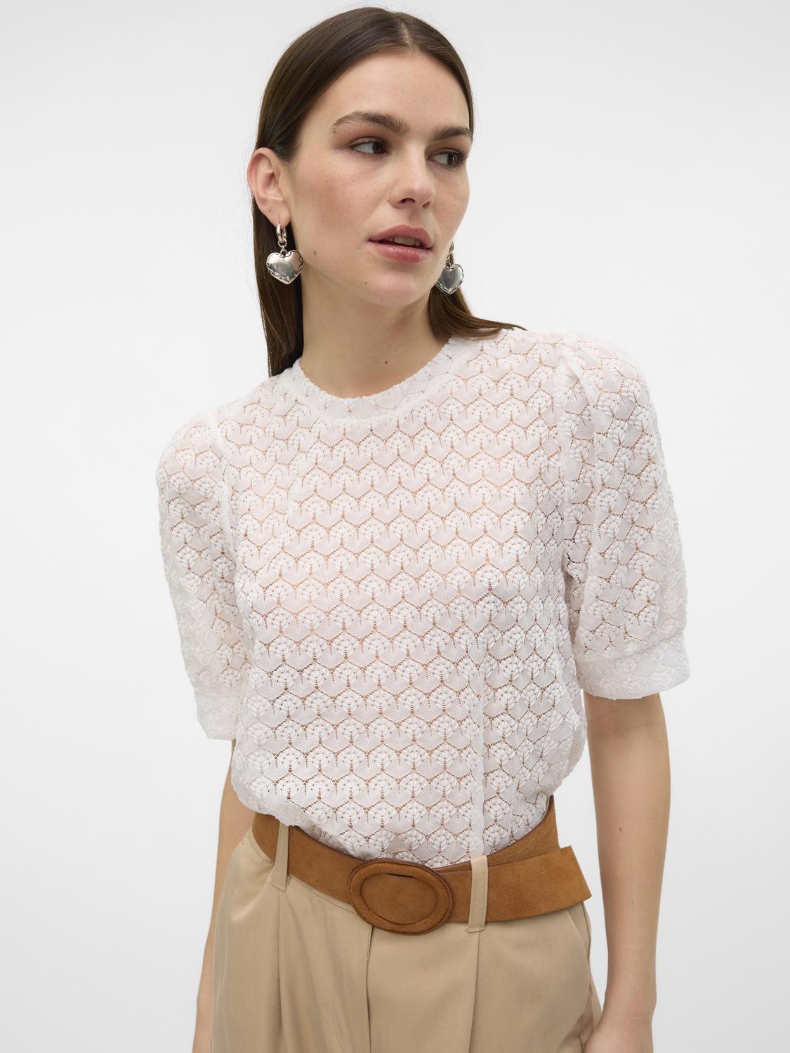 Vero Moda Blusenshirt »VMBECCA LACE SS O-NECK TOP JRS GA NOOS« von Vero Moda