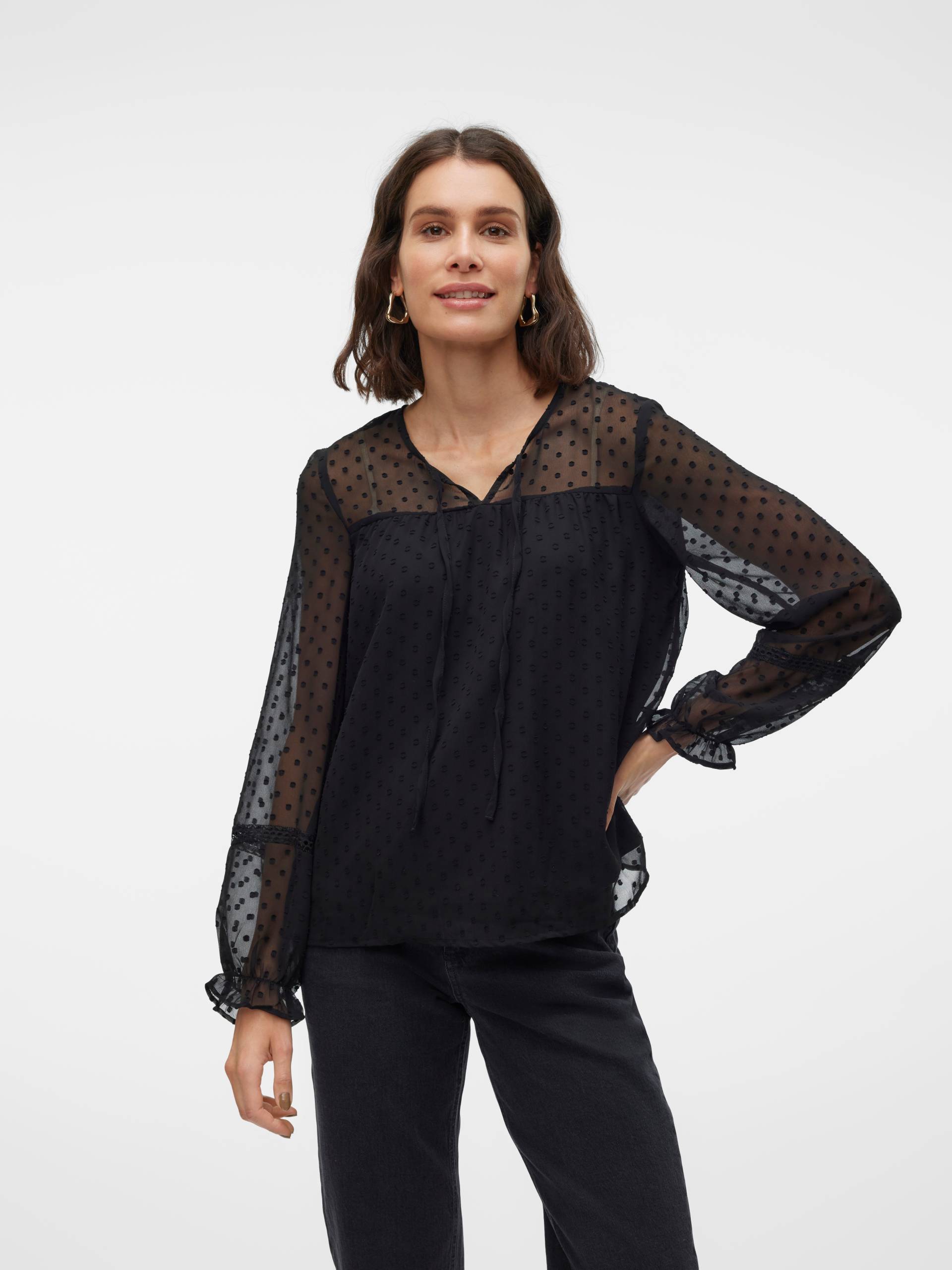 Vero Moda Langarmbluse »VMLEAH LS LACE TOP WVN GA NOOS« von Vero Moda