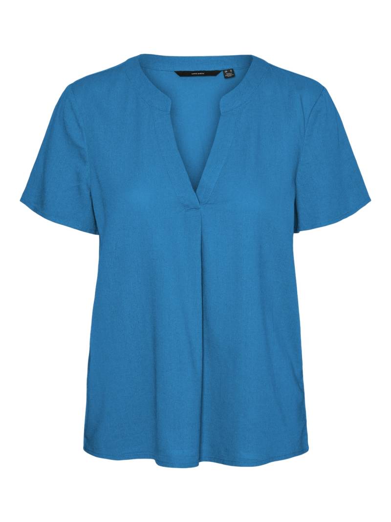 Vero Moda Blusenshirt »VMMYMILO SS V-NECK TOP WVN GA«, mit Leinen von Vero Moda