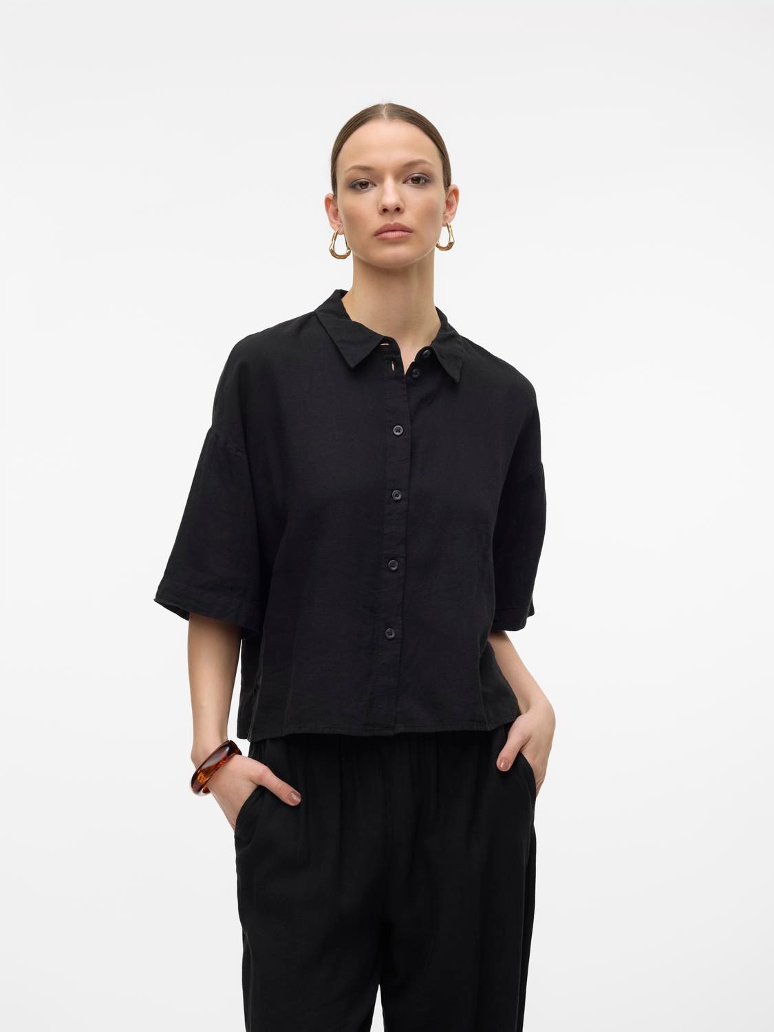 Vero Moda Hemdbluse »VMLINN LINEN 2/4 SHORT SHIRT WVN NOOS« Vero Moda Hemdbluse »VMLINN LINEN 2/4 SHORT SHIRT WVN NOOS« von Vero Moda