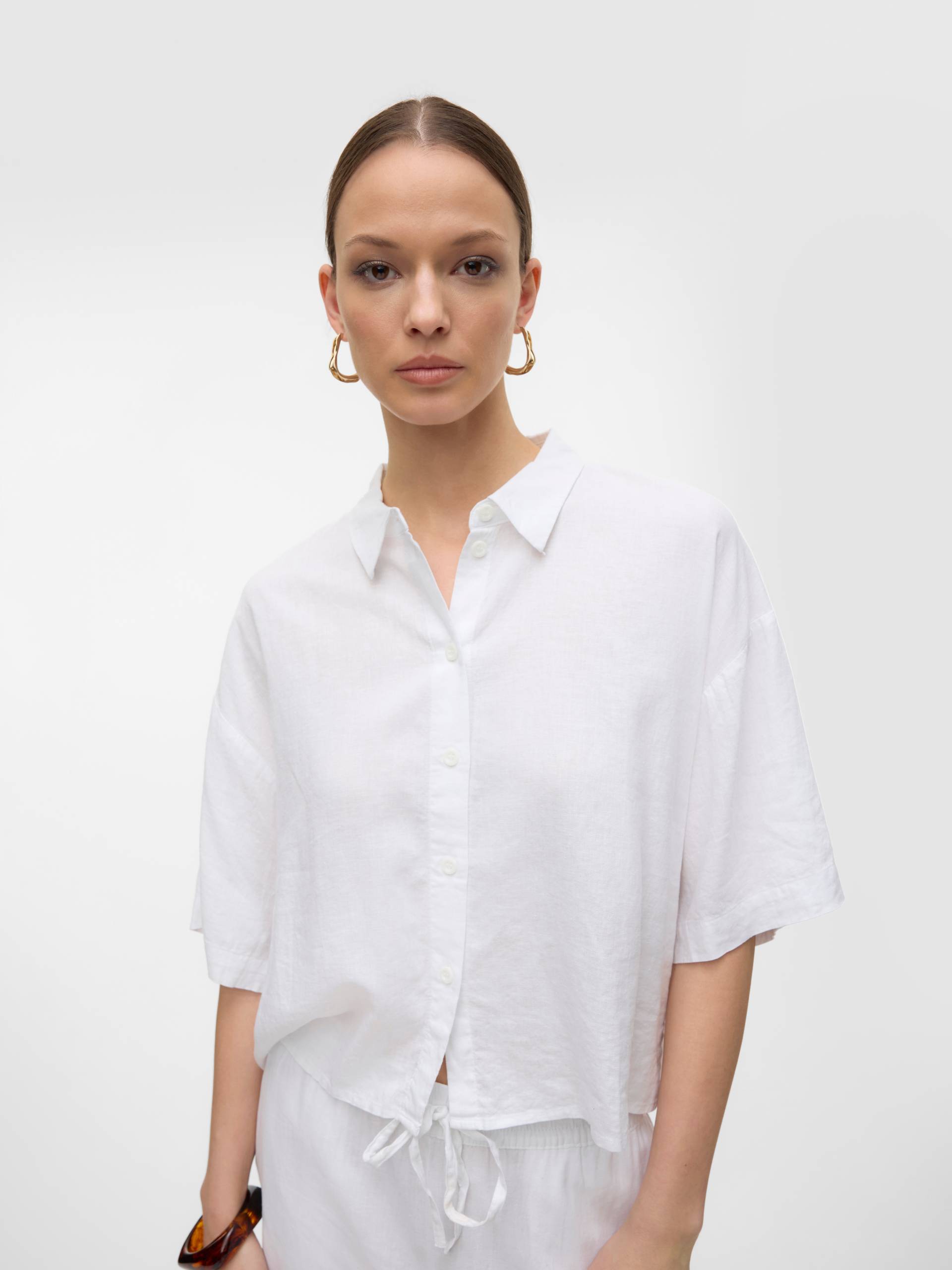 Vero Moda Hemdbluse »VMLINN LINEN 2/4 SHORT SHIRT WVN NOOS« von Vero Moda