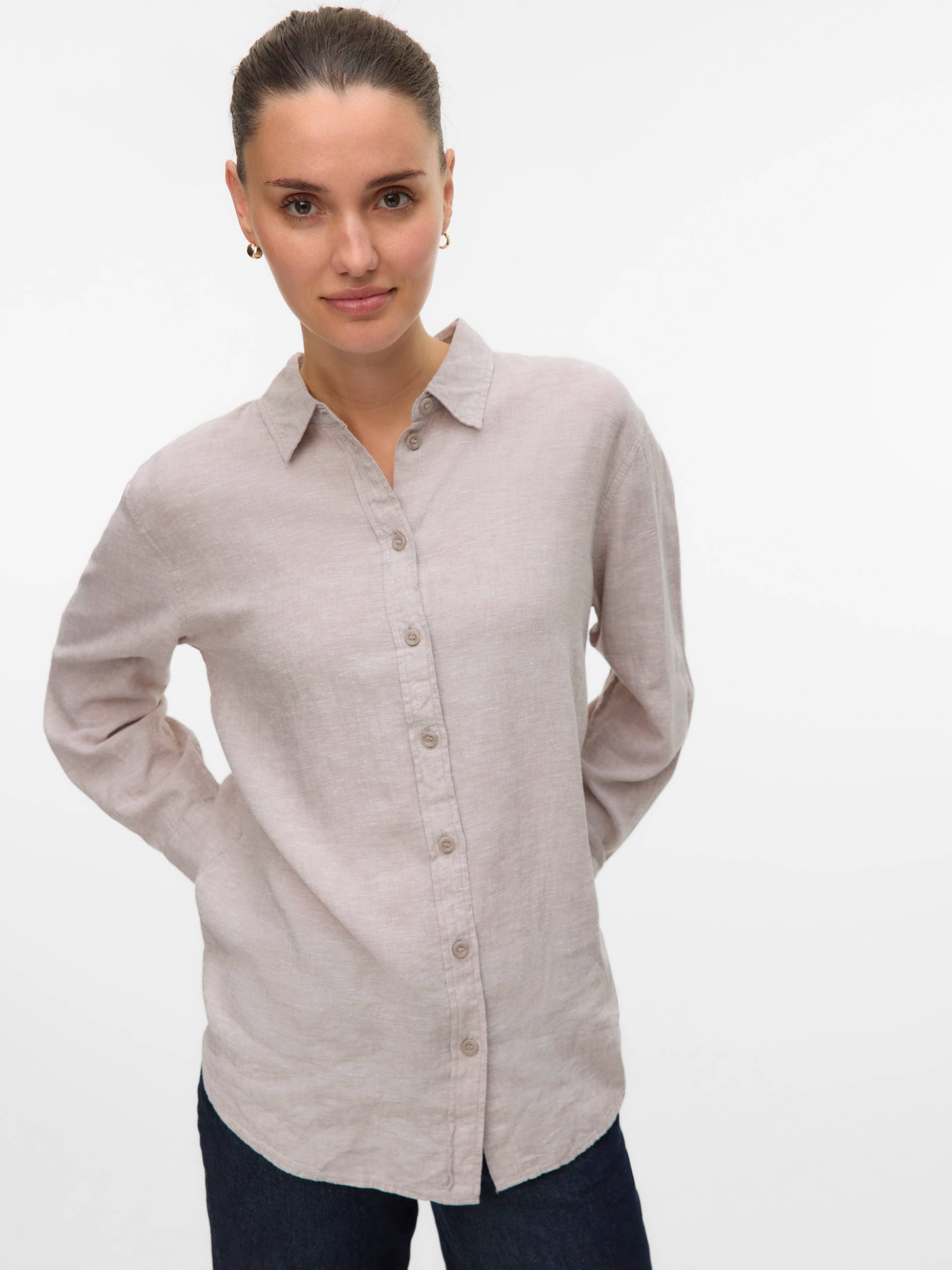 Vero Moda Hemdbluse »VMLINN LINEN LS SHIRT WVN NOOS«, hochwertige Qaulität mit Leinen von Vero Moda
