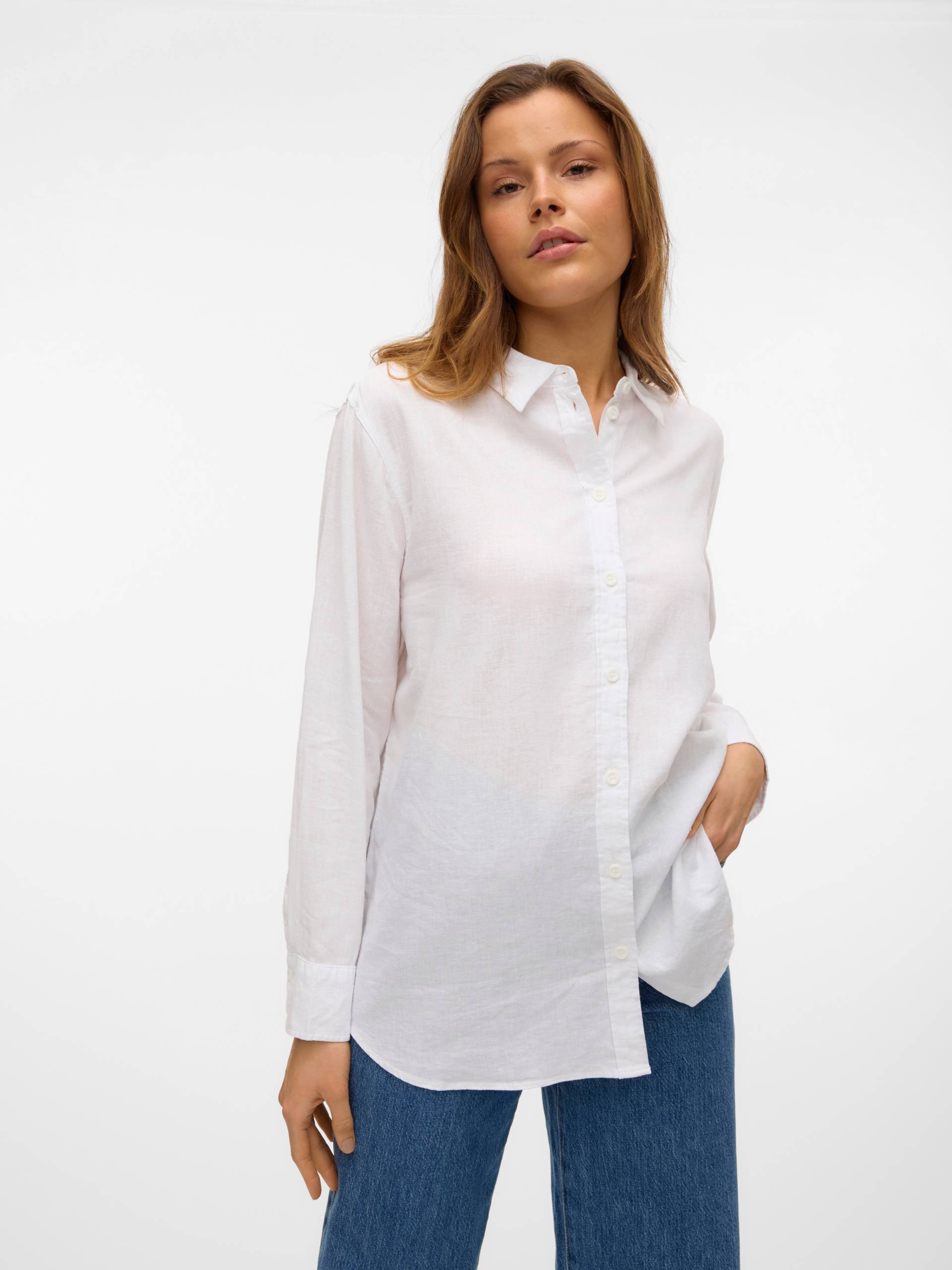 Vero Moda Hemdbluse »VMLINN LINEN LS SHIRT WVN NOOS«, hochwertige Qaulität mit Leinen Vero Moda Hemdbluse »VMLINN LINEN LS SHIRT WVN NOOS«, hochwertige Qaulität mit Leinen von Vero Moda