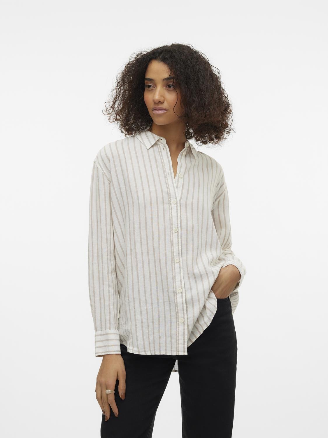 Vero Moda Hemdbluse »VMLINN LINEN LS SHIRT WVN NOOS«, hochwertige Qaulität mit Leinen von Vero Moda