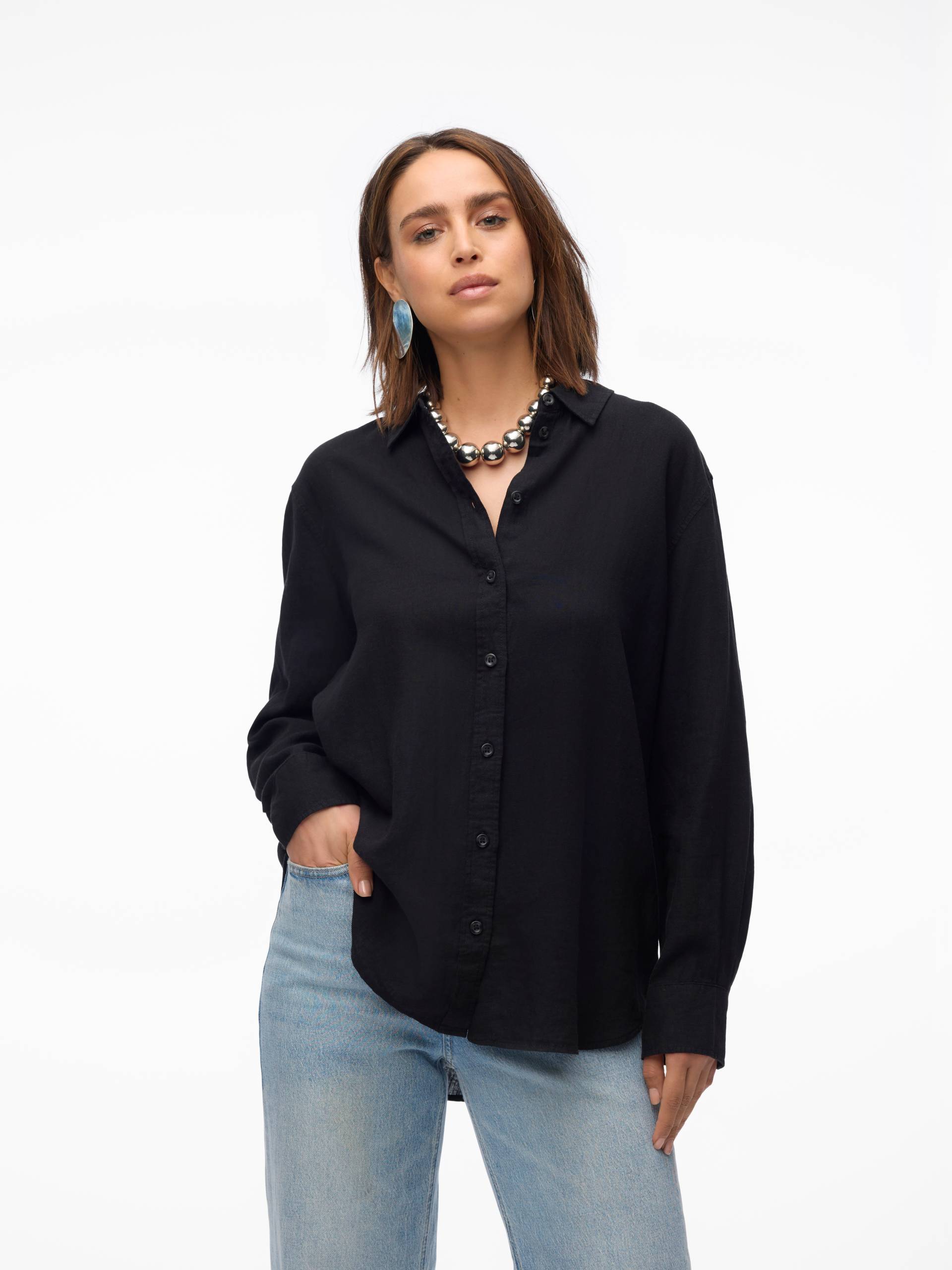 Vero Moda Hemdbluse »VMLINN LINEN LS SHIRT WVN NOOS«, hochwertige Qaulität mit Leinen von Vero Moda