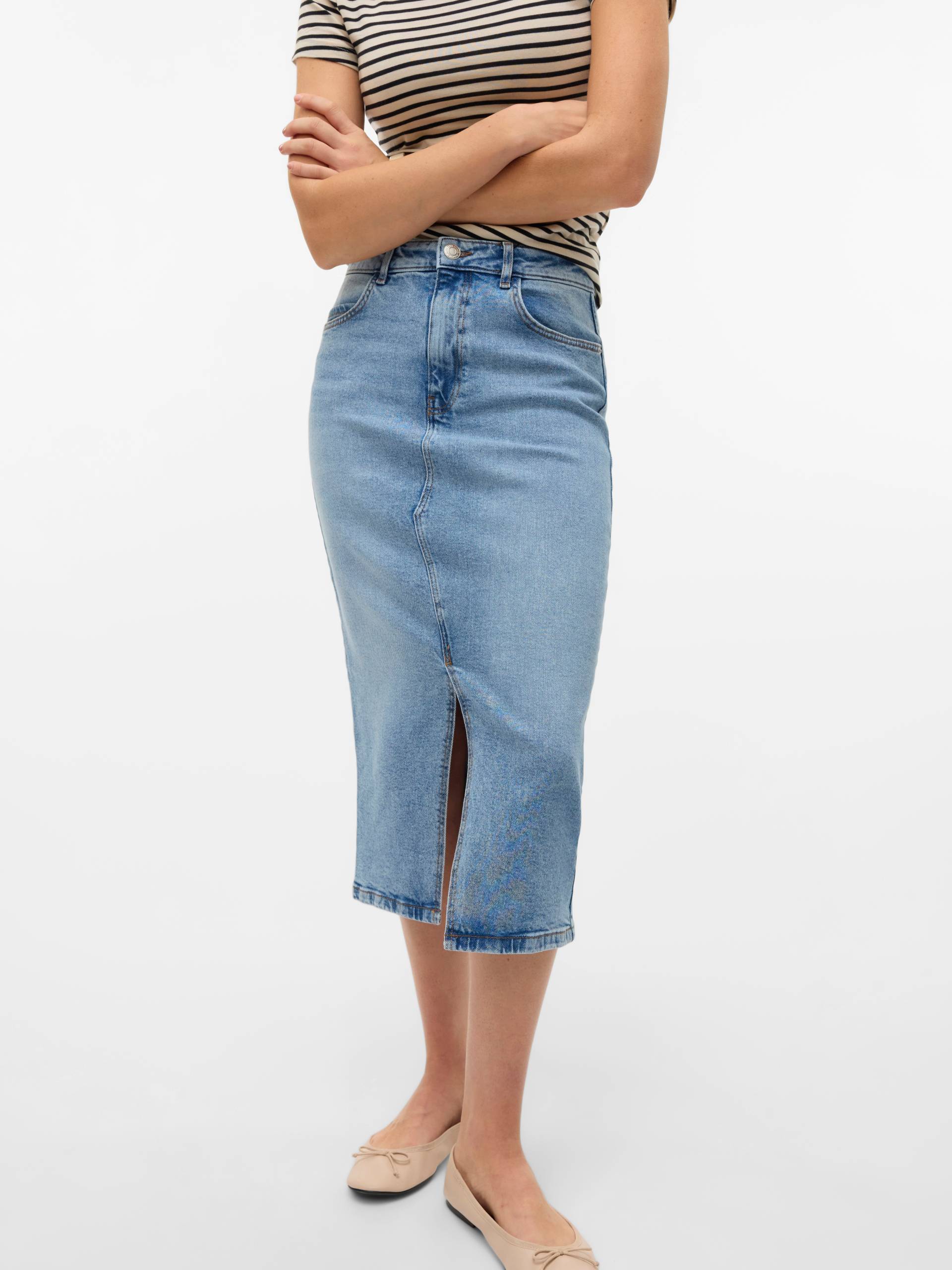 Vero Moda Jeansrock »VMNATALIE HR MIDI DNM SKIRT MIX NOOS« von Vero Moda