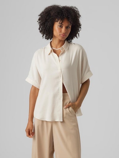 Vero Moda Kurzarmbluse »VMKATRINE S/S OVERSIZED SHIRT WVN NOOS« von Vero Moda