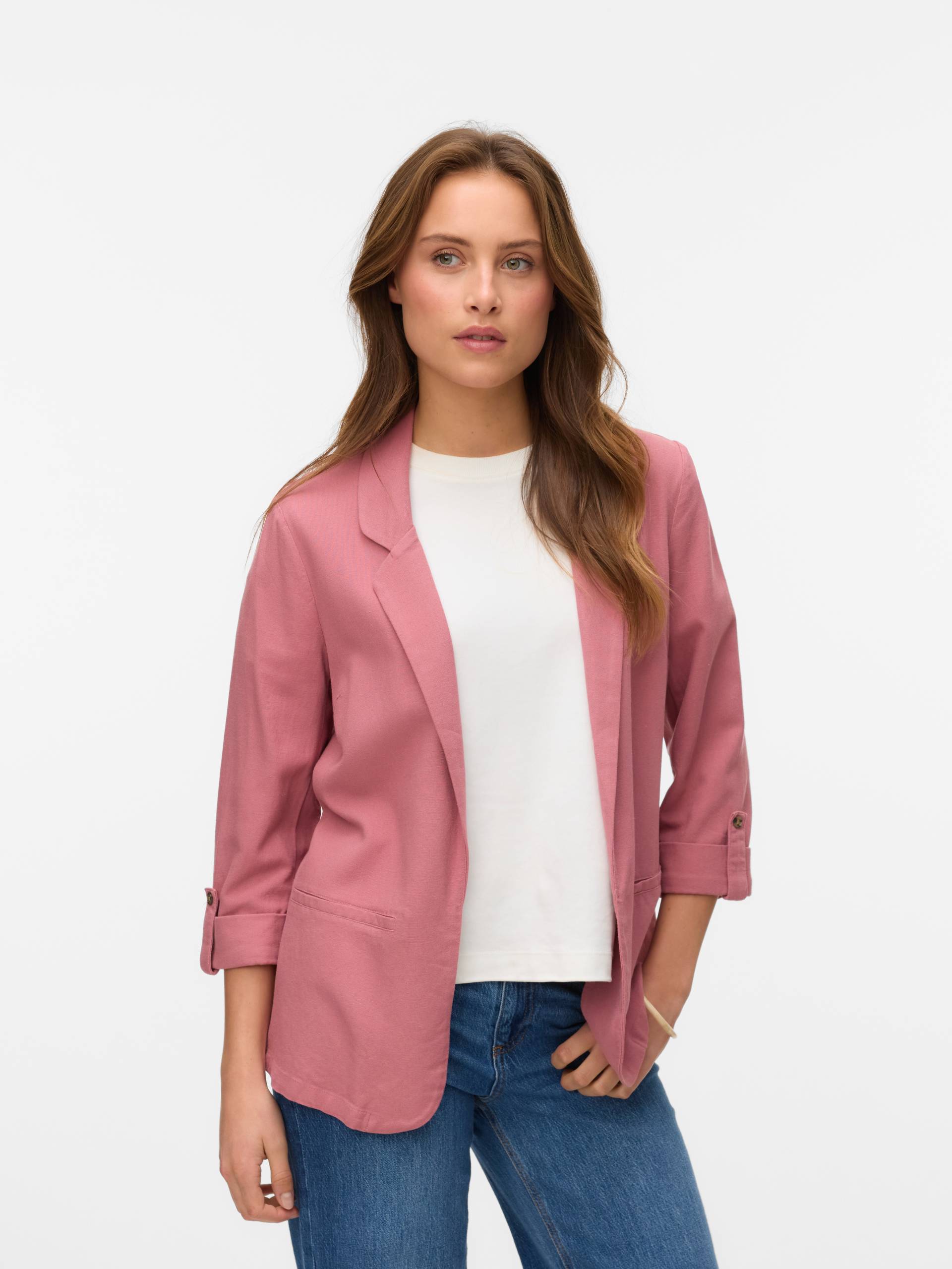 Vero Moda Kurzblazer »VMJESMILO 3/4 LOOSE BLAZER WVN GA NOOS«, mit Leinen Vero Moda Kurzblazer »VMJESMILO 3/4 LOOSE BLAZER WVN GA NOOS«, mit Leinen von Vero Moda