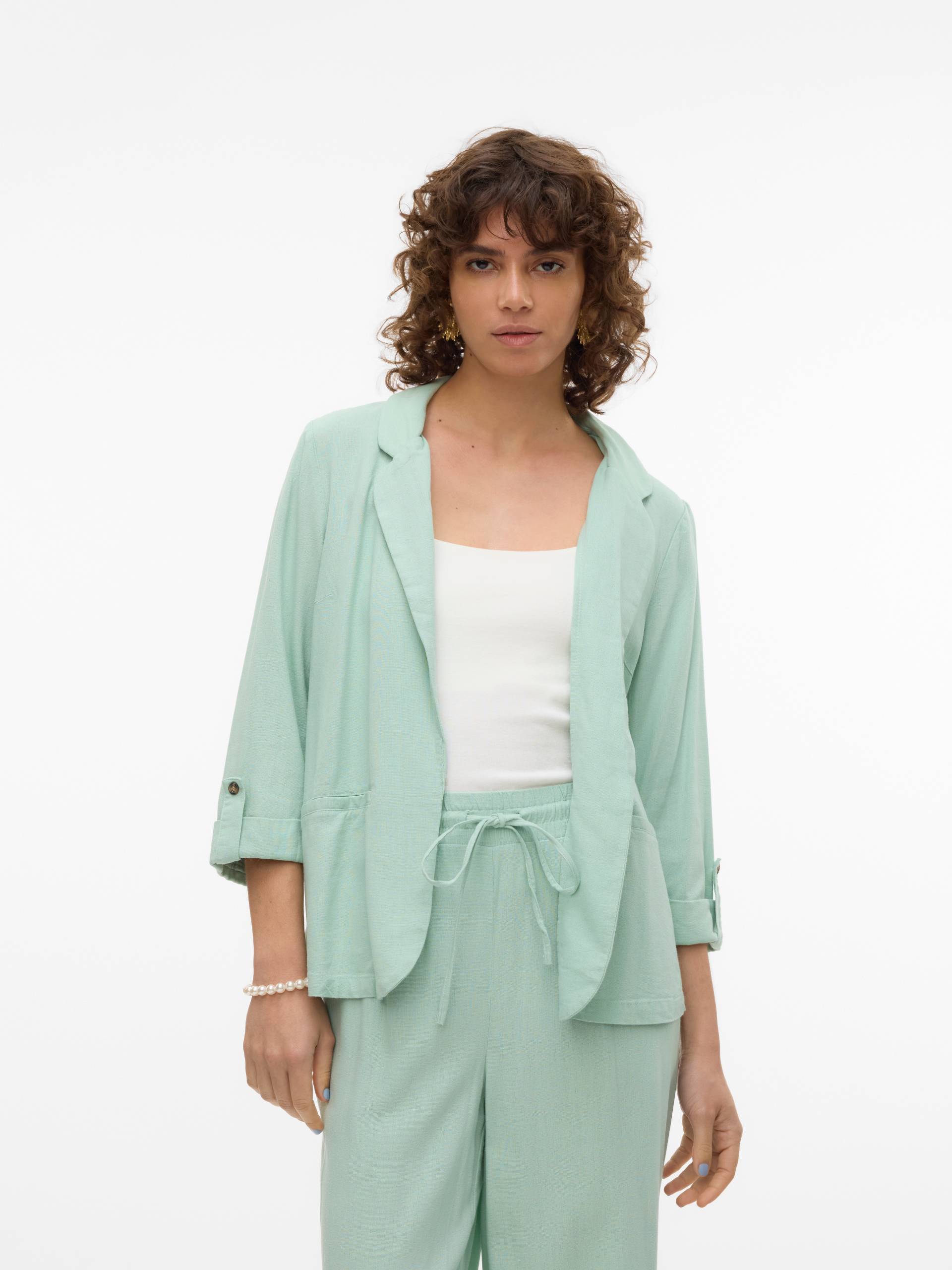 Vero Moda Kurzblazer »VMJESMILO 3/4 LOOSE BLAZER WVN GA NOOS«, mit Leinen Vero Moda Kurzblazer »VMJESMILO 3/4 LOOSE BLAZER WVN GA NOOS«, mit Leinen von Vero Moda