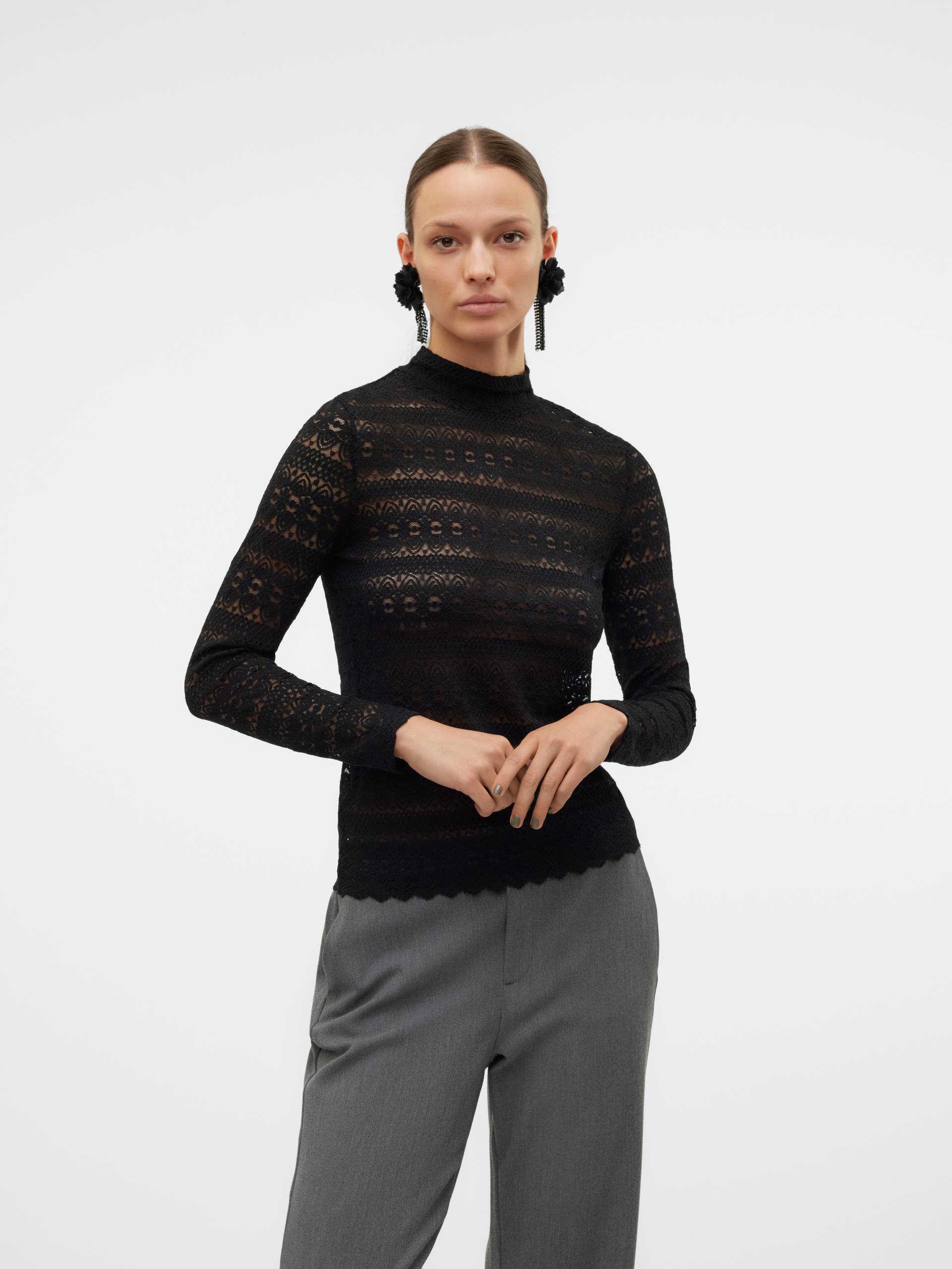 Vero Moda Langarmshirt »VMZOE LS LACE HIGH NECK TOP JRS NOOS« von Vero Moda