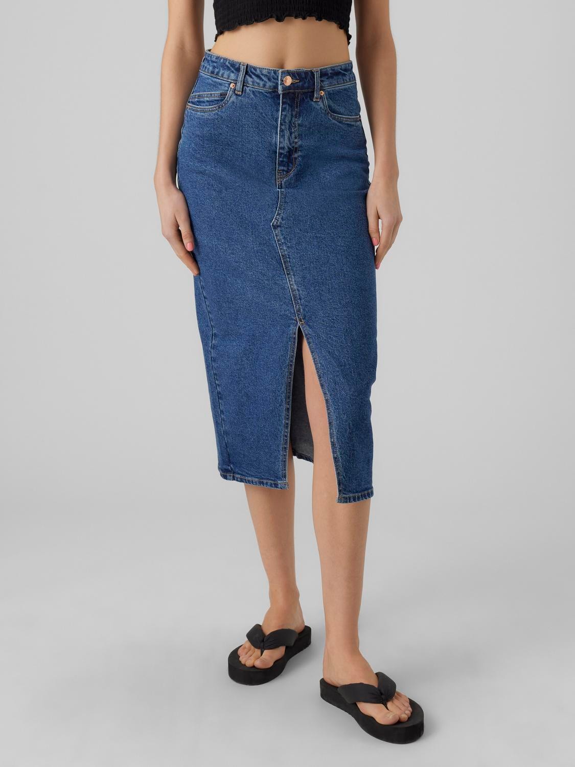 Vero Moda Maxirock »VMVERI HR CALF DENIM SKIRT GA NOOS« von Vero Moda