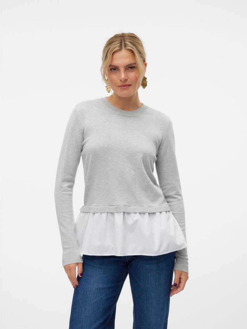 Vero Moda Rundhalspullover »VMJOSE LS O-NECK WVN MIX PULLOVER GA BOO« von Vero Moda