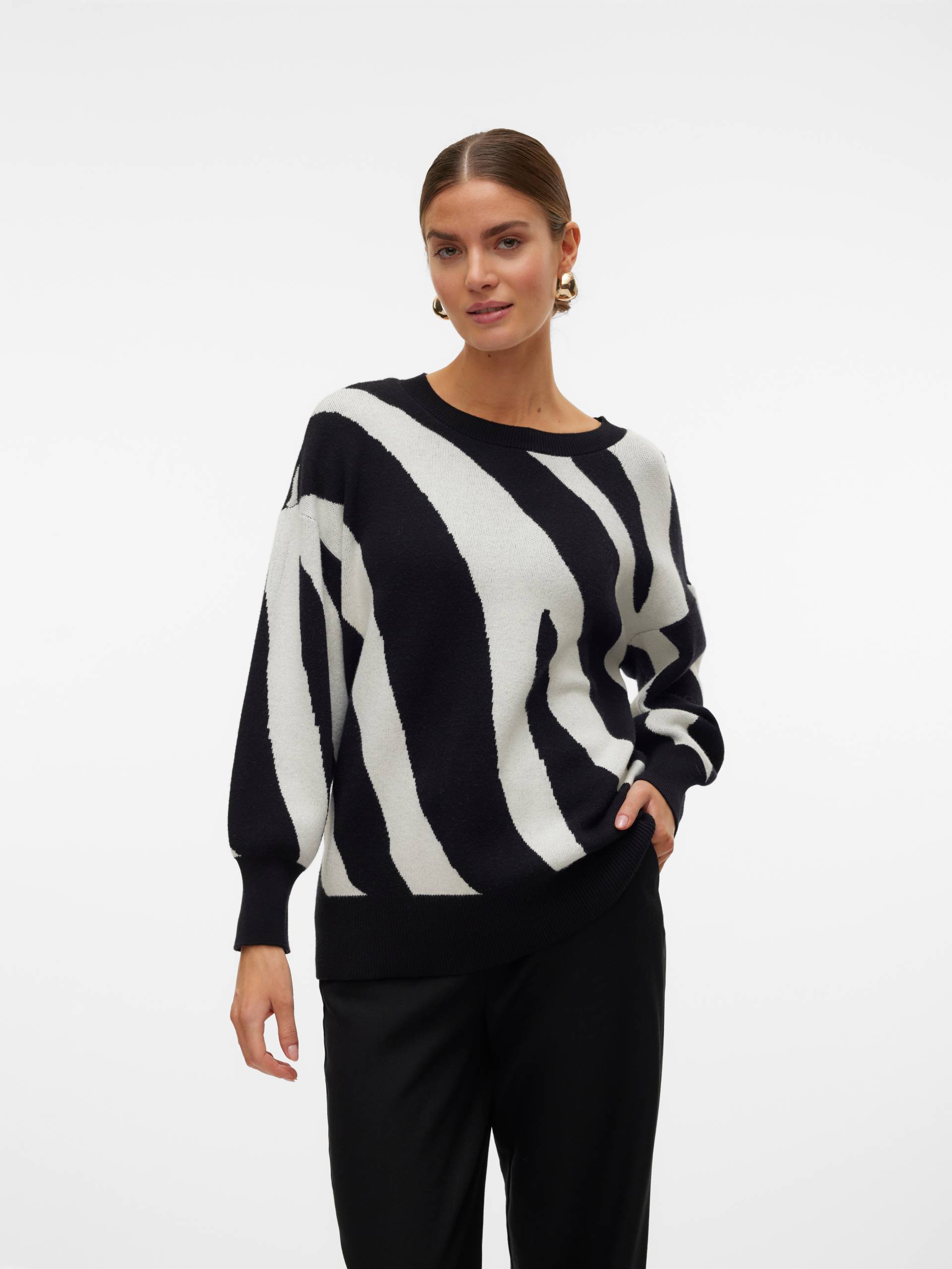 Vero Moda Rundhalspullover »VMNANCY LS O-NECK LONG PULLOVER BOO« von Vero Moda