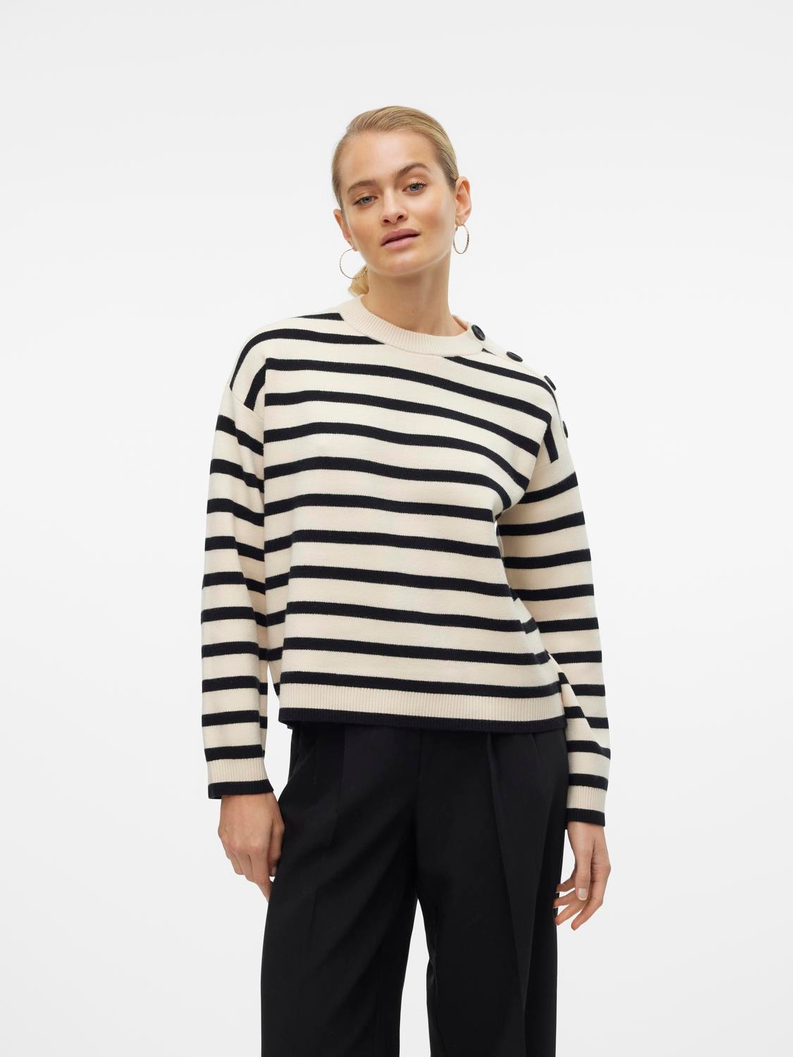 Vero Moda Rundhalspullover »VMSABA LS O-NECK BUTTON PULLOVER GA NOOS« Vero Moda Rundhalspullover »VMSABA LS O-NECK BUTTON PULLOVER GA NOOS« von Vero Moda