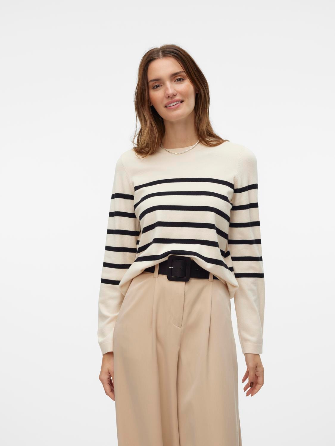 Vero Moda Rundhalspullover »VMSABA PLAIN LS O-NECK PULLOVER GA NOOS« von Vero Moda