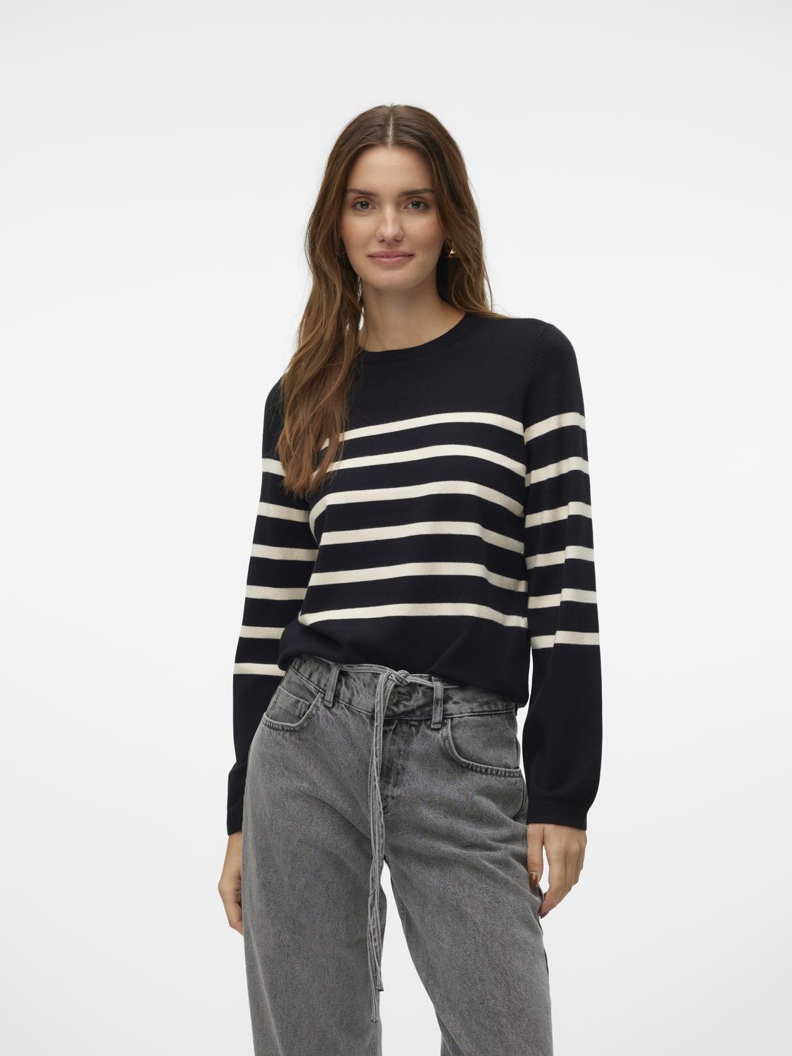 Vero Moda Rundhalspullover »VMSABA PLAIN LS O-NECK PULLOVER GA NOOS« von Vero Moda