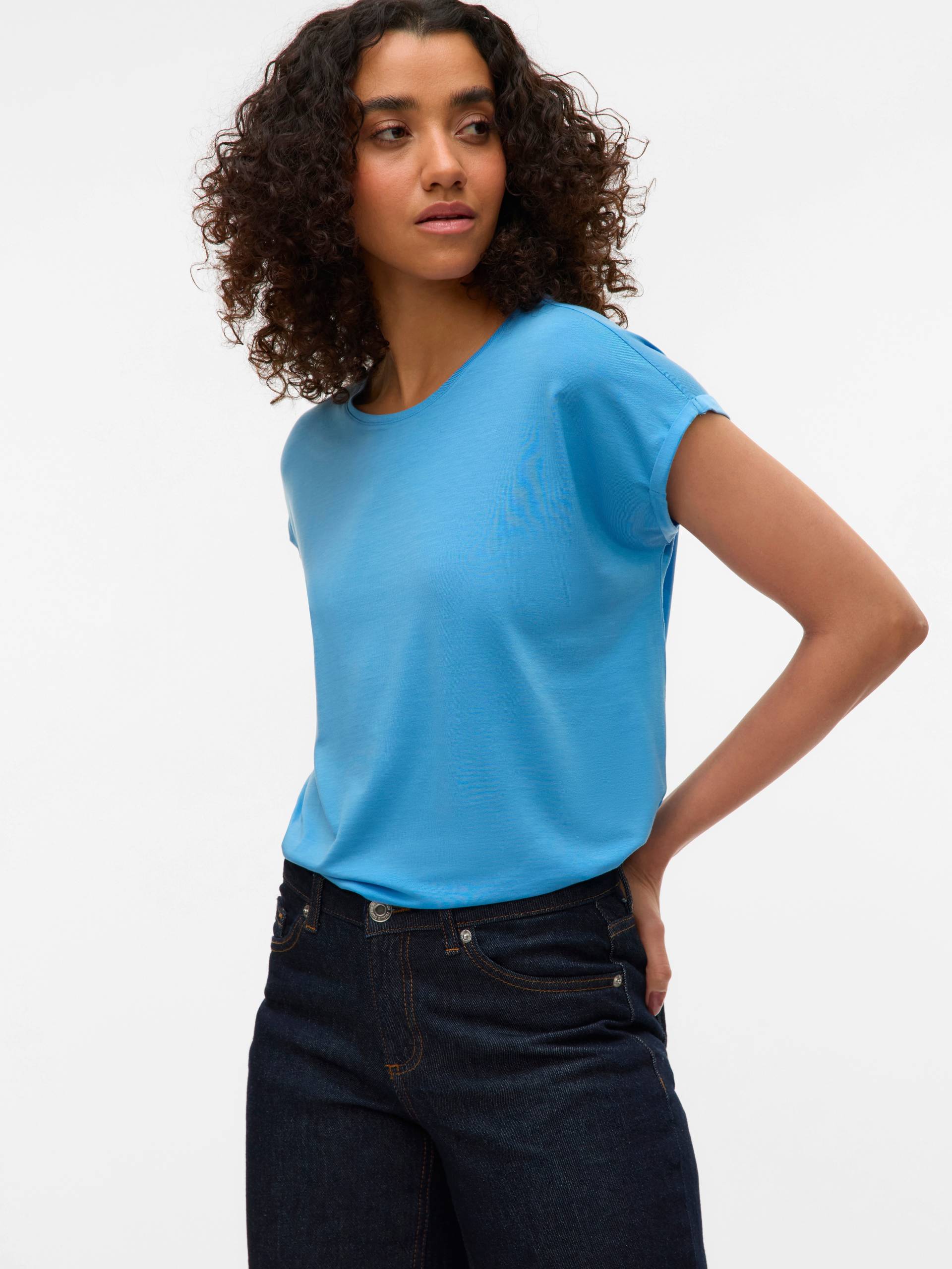 Vero Moda Rundhalsshirt »VMAVA PLAIN SS TOP GAJRS NOOS« von Vero Moda