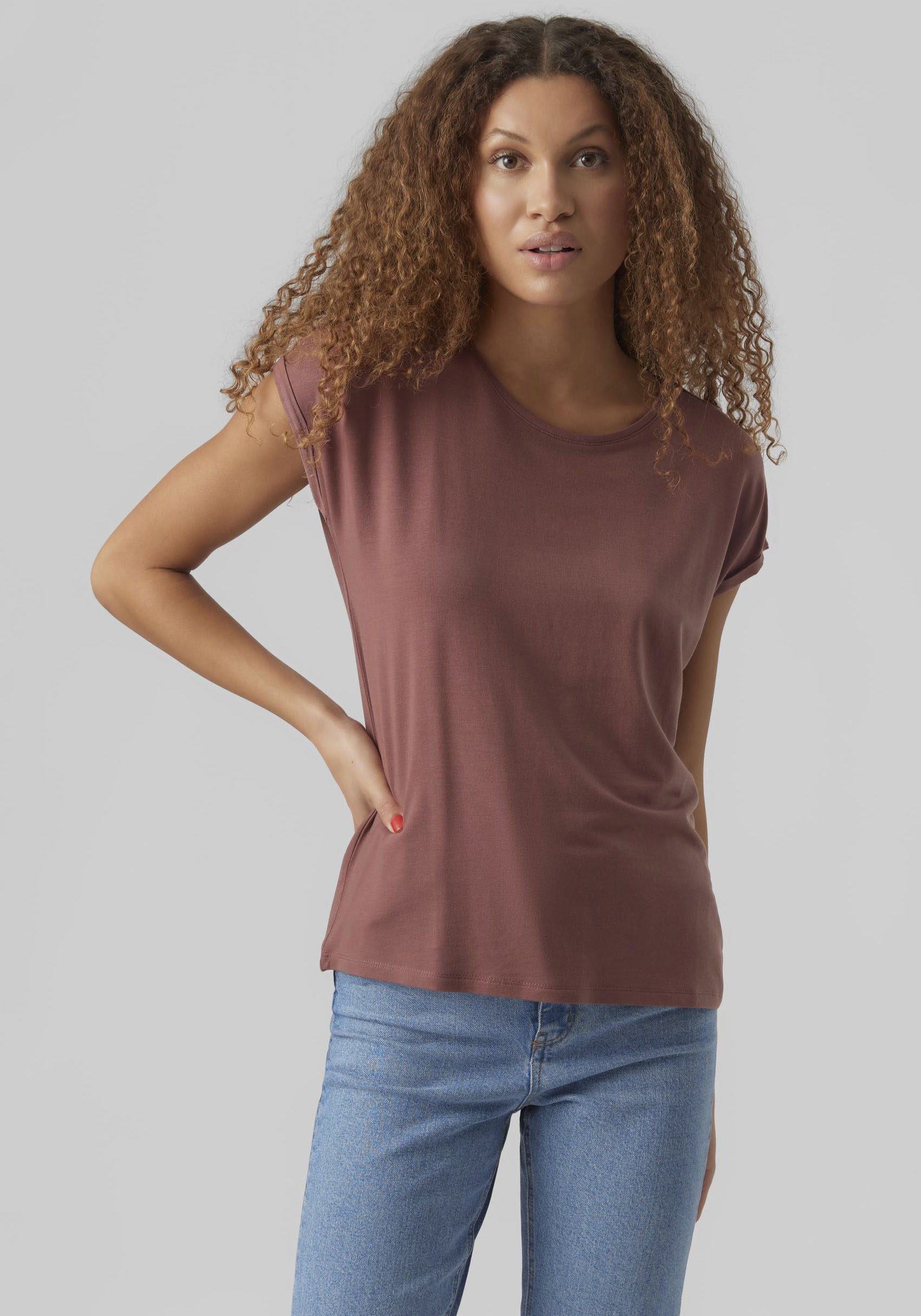 Vero Moda Rundhalsshirt »VMAVA PLAIN SS TOP GAJRS NOOS« Vero Moda Rundhalsshirt »VMAVA PLAIN SS TOP GAJRS NOOS« von Vero Moda