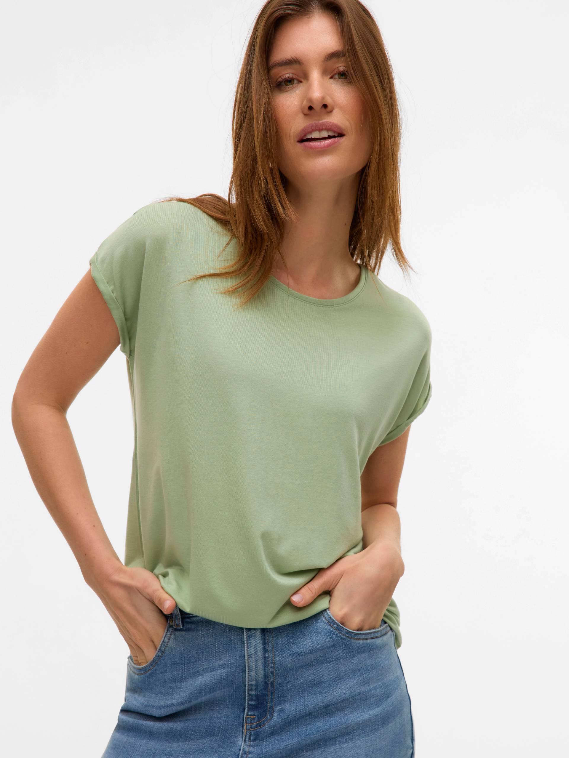 Vero Moda Rundhalsshirt »VMAVA PLAIN SS TOP GAJRS NOOS« von Vero Moda