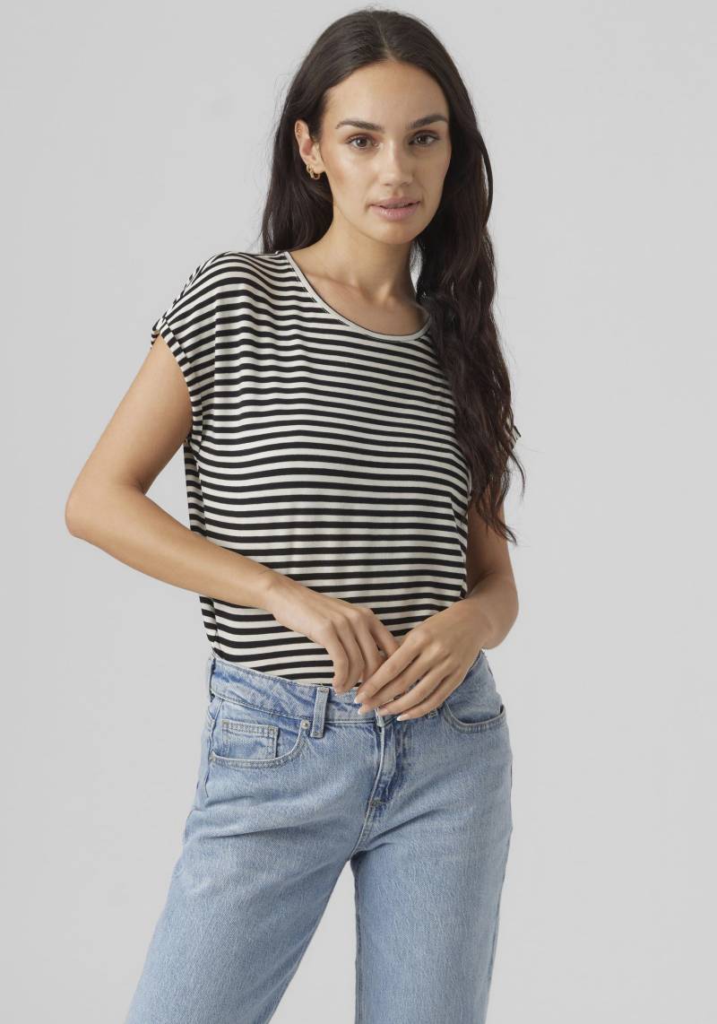 Vero Moda Rundhalsshirt »VMAVA PLAIN SS TOP STRIPE GA JRS NOOS« von Vero Moda