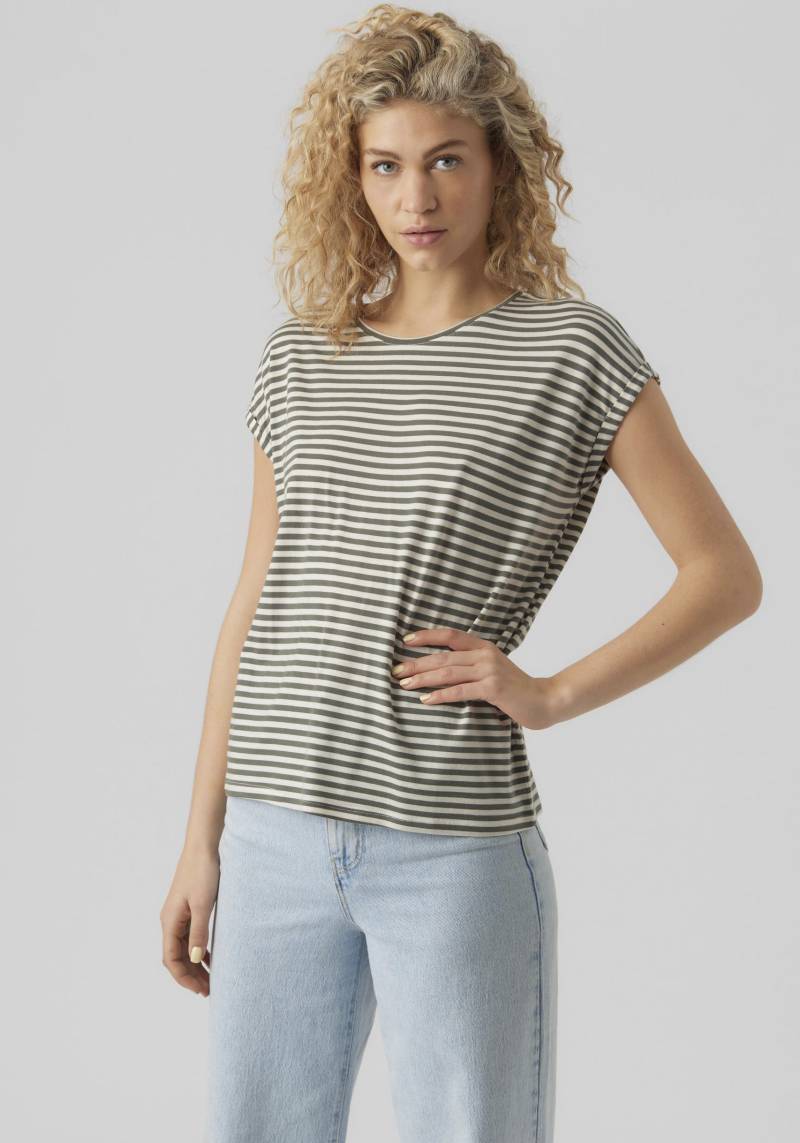 Vero Moda Rundhalsshirt »VMAVA PLAIN SS TOP STRIPE GA JRS NOOS« von Vero Moda