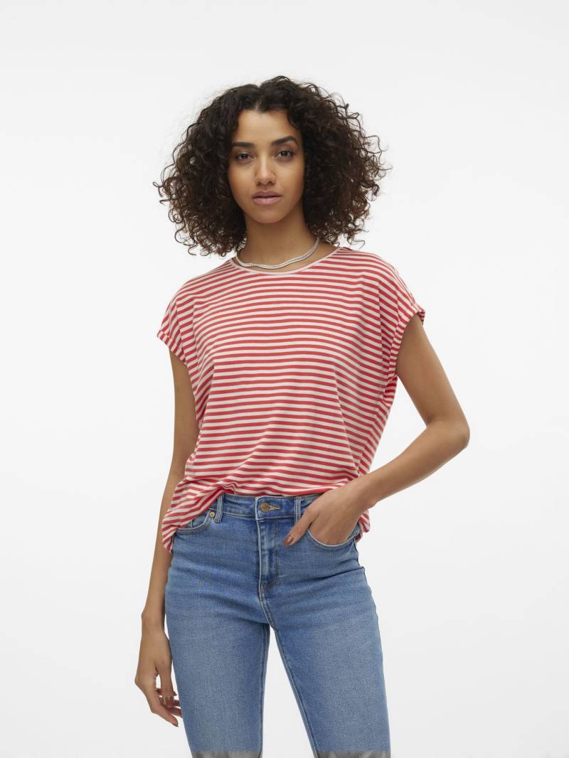 Vero Moda Rundhalsshirt »VMAVA PLAIN SS TOP STRIPE GA JRS NOOS« von Vero Moda