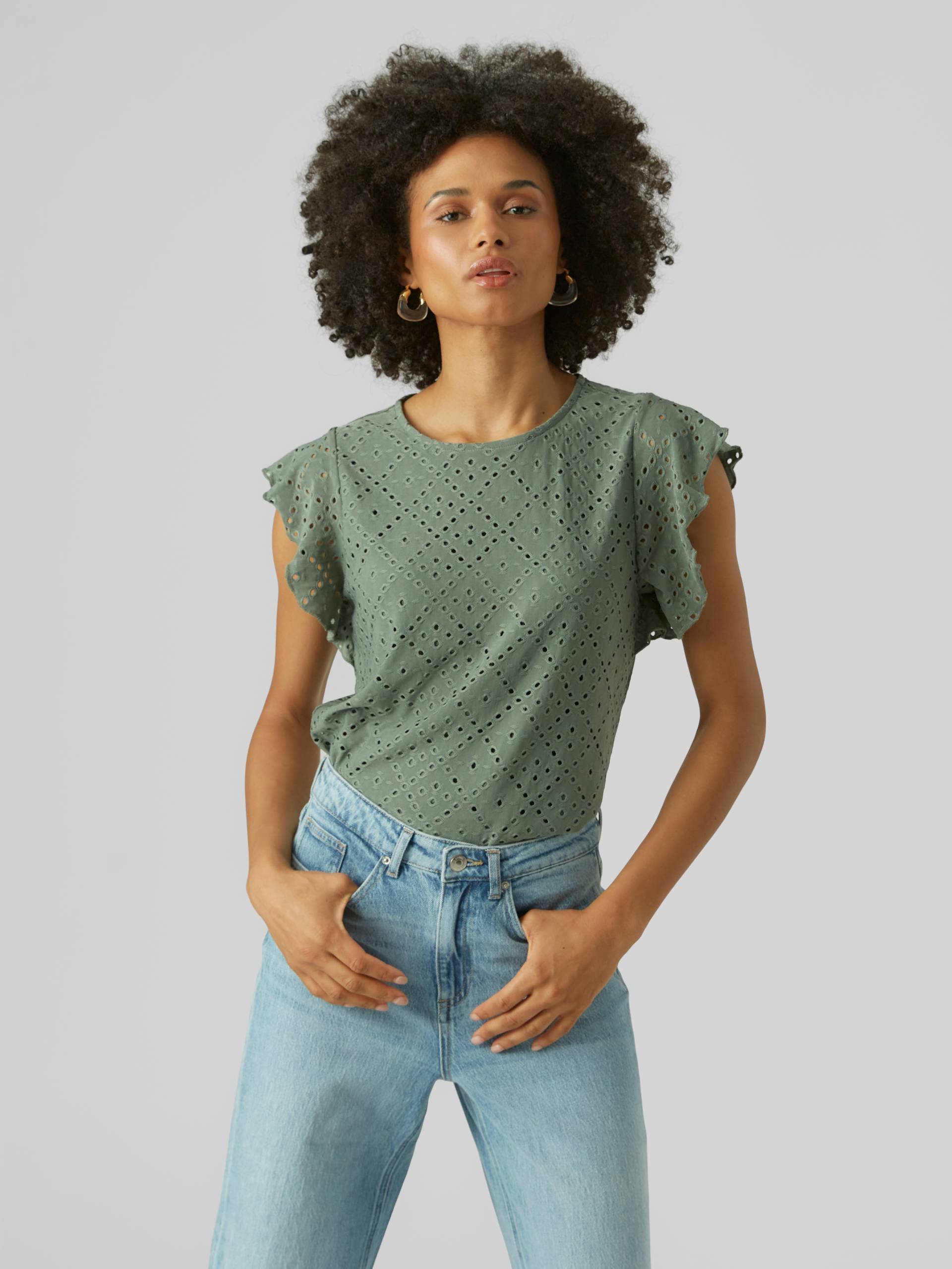 Vero Moda Rundhalsshirt »VMTASSA SL FRILL TOP NOOS« Vero Moda Rundhalsshirt »VMTASSA SL FRILL TOP NOOS« von Vero Moda
