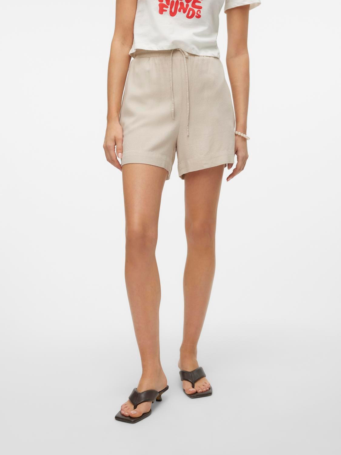 Vero Moda Shorts »VMMYMILO HW PAPERBAG SHORTS WVN GA«, mit Leinen von Vero Moda