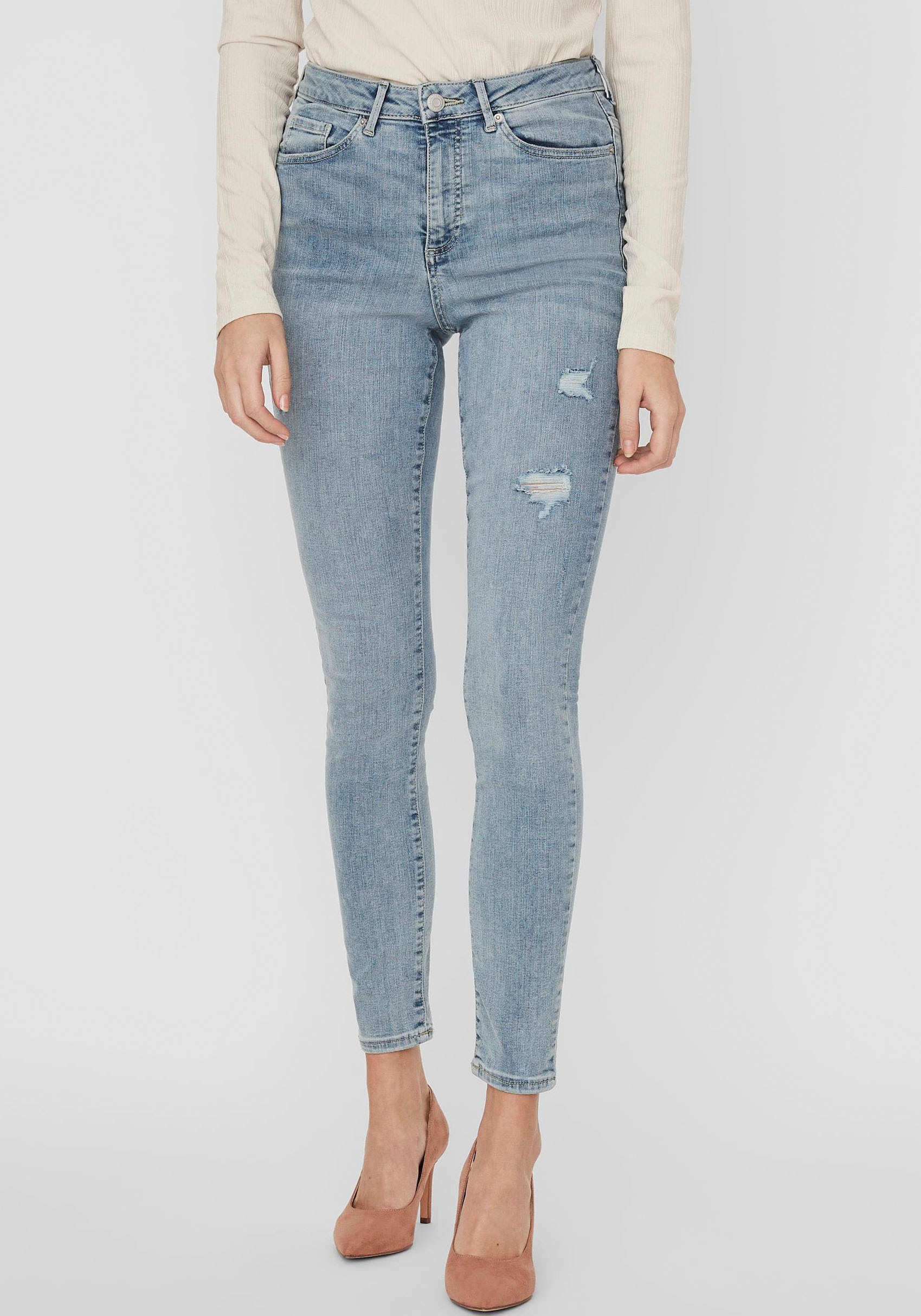 Vero Moda Skinny-fit-Jeans »VMSOPHIA HR SKINNY DESTR J AM314 NOOS«, mit Destroyed Effekt von Vero Moda