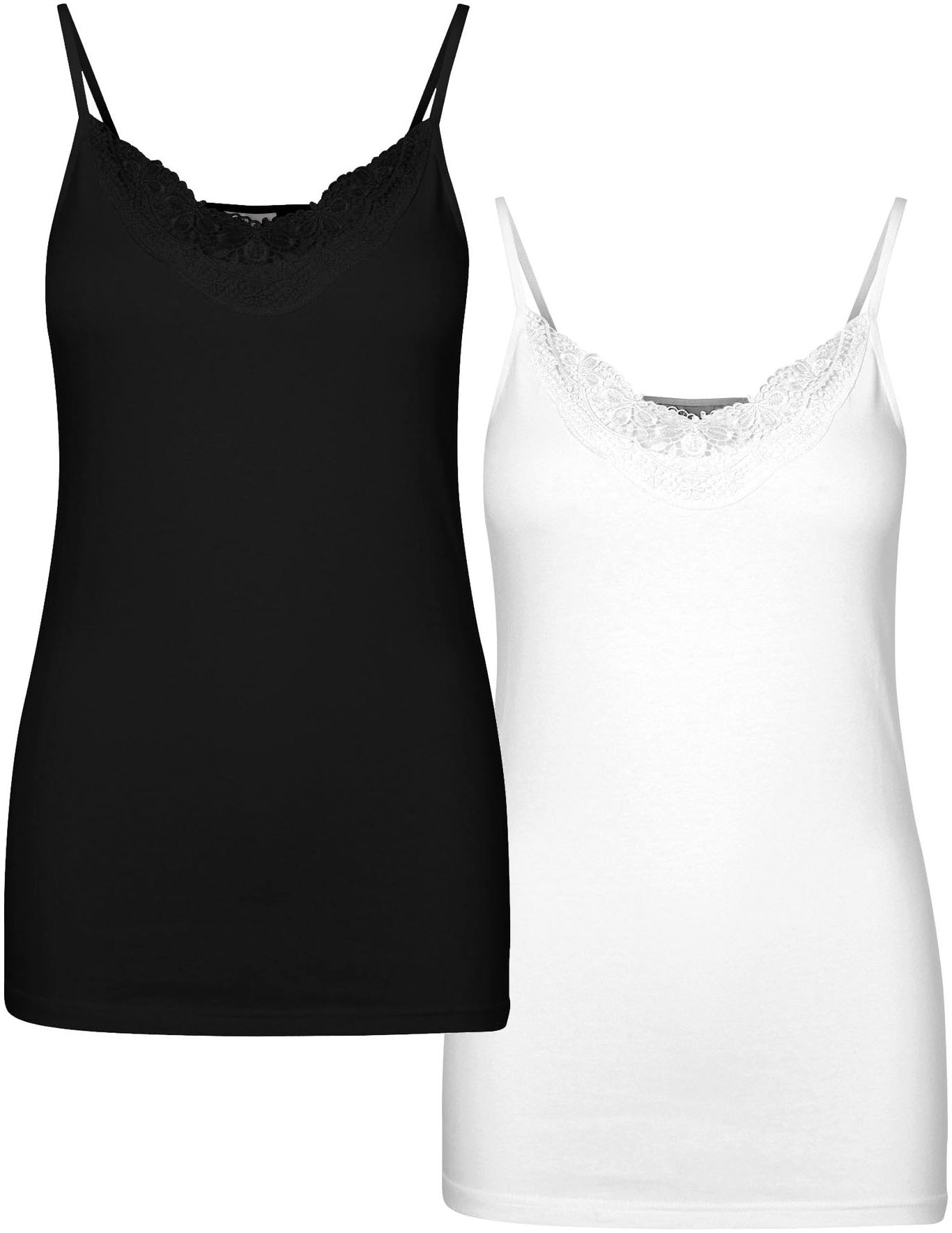 Vero Moda Spaghettitop »VMINGE LACE SINGLET 2-PACK NOOS«, (Packung, 2 tlg.) von Vero Moda