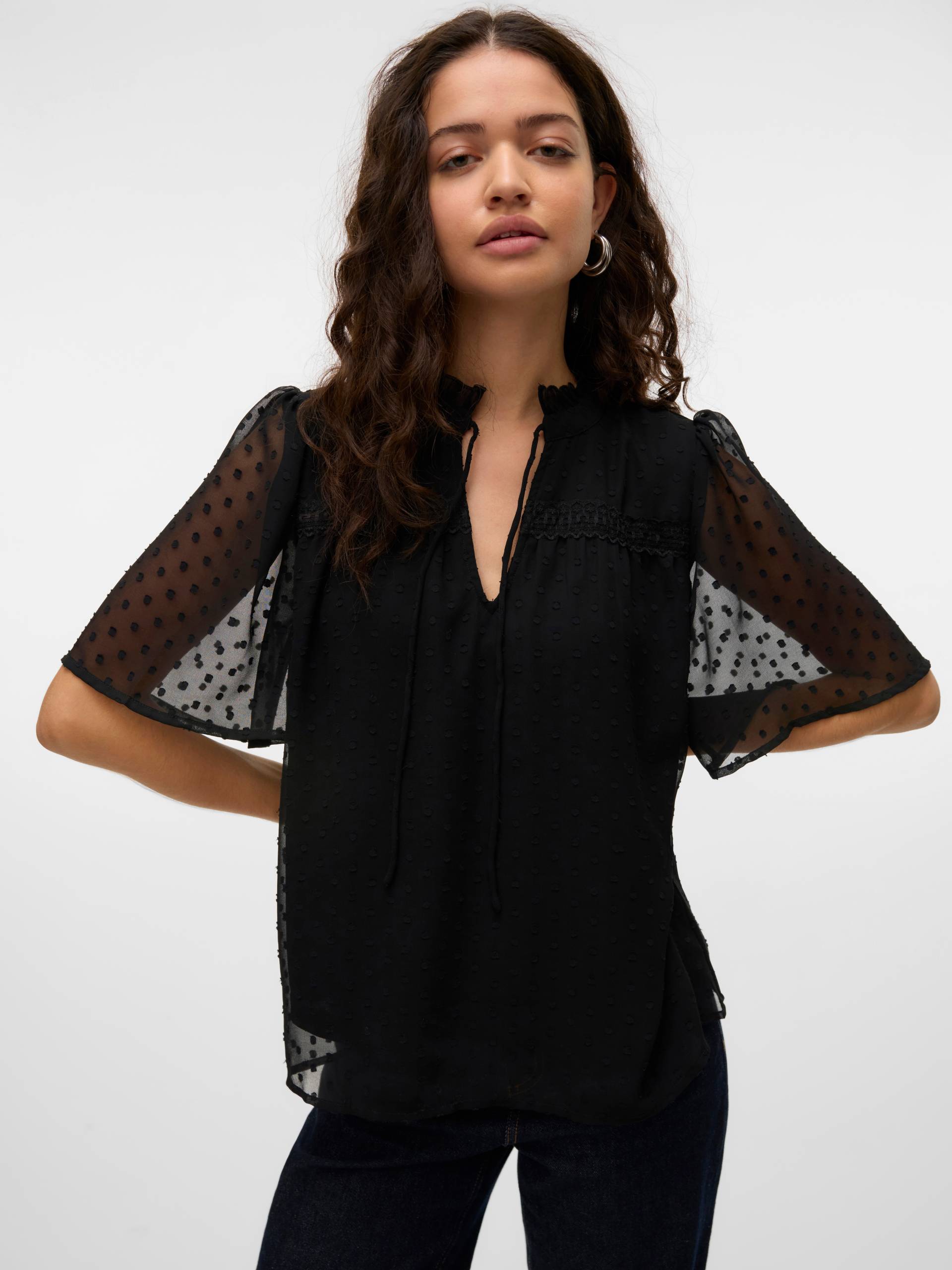 Vero Moda Spitzenbluse »VMLEAH SS LACE TOP WVN GA NOOS« von Vero Moda