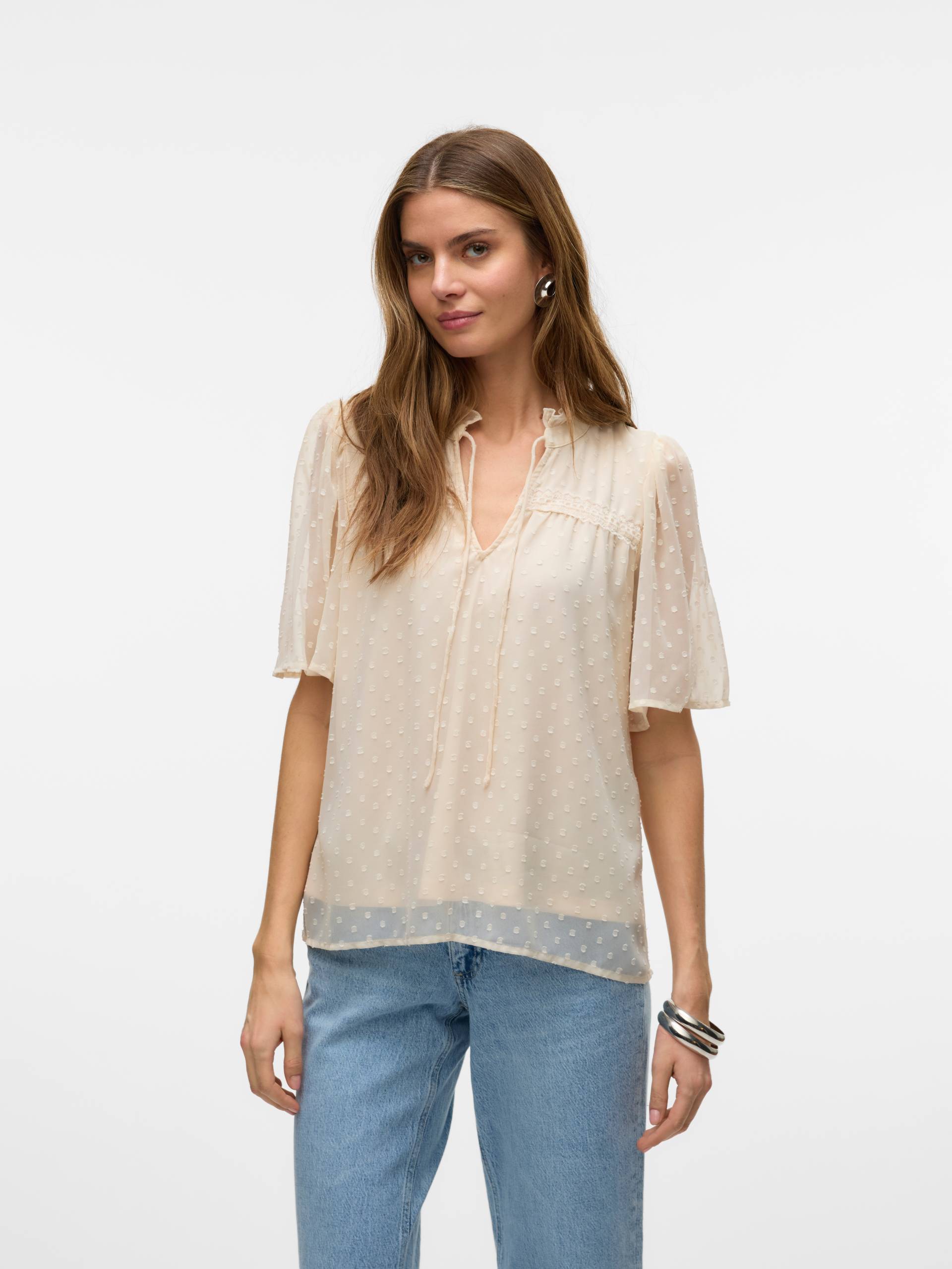 Vero Moda Spitzenbluse »VMLEAH SS LACE TOP WVN GA NOOS« von Vero Moda