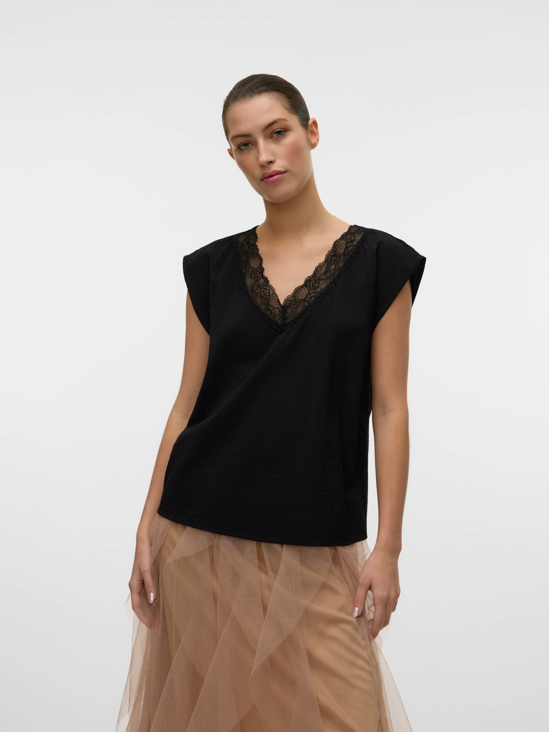 Vero Moda Spitzentop »VMSAFA SL V-NECK LACE TOP WVN GA NOOS« von Vero Moda