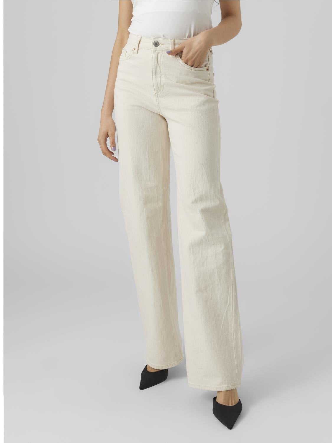 Vero Moda Straight-Jeans »VMTESSA HR WIDE STR JEANS ECRU GA« von Vero Moda